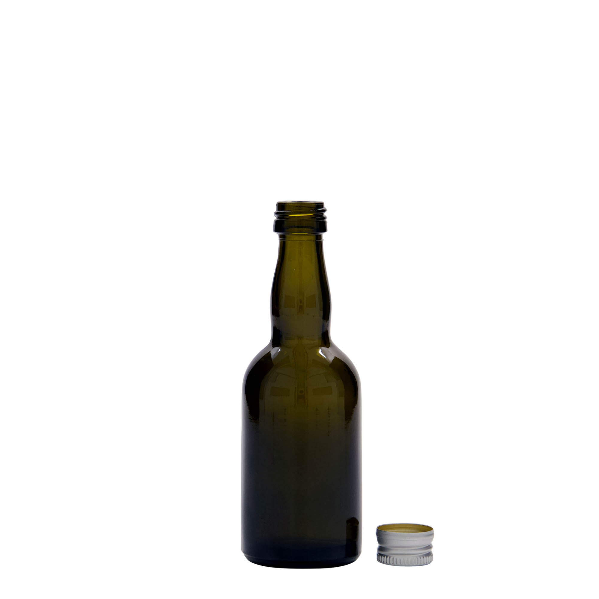 50 ml glassflaske 'Prøve', antikkgrønn, åpning: PP 18