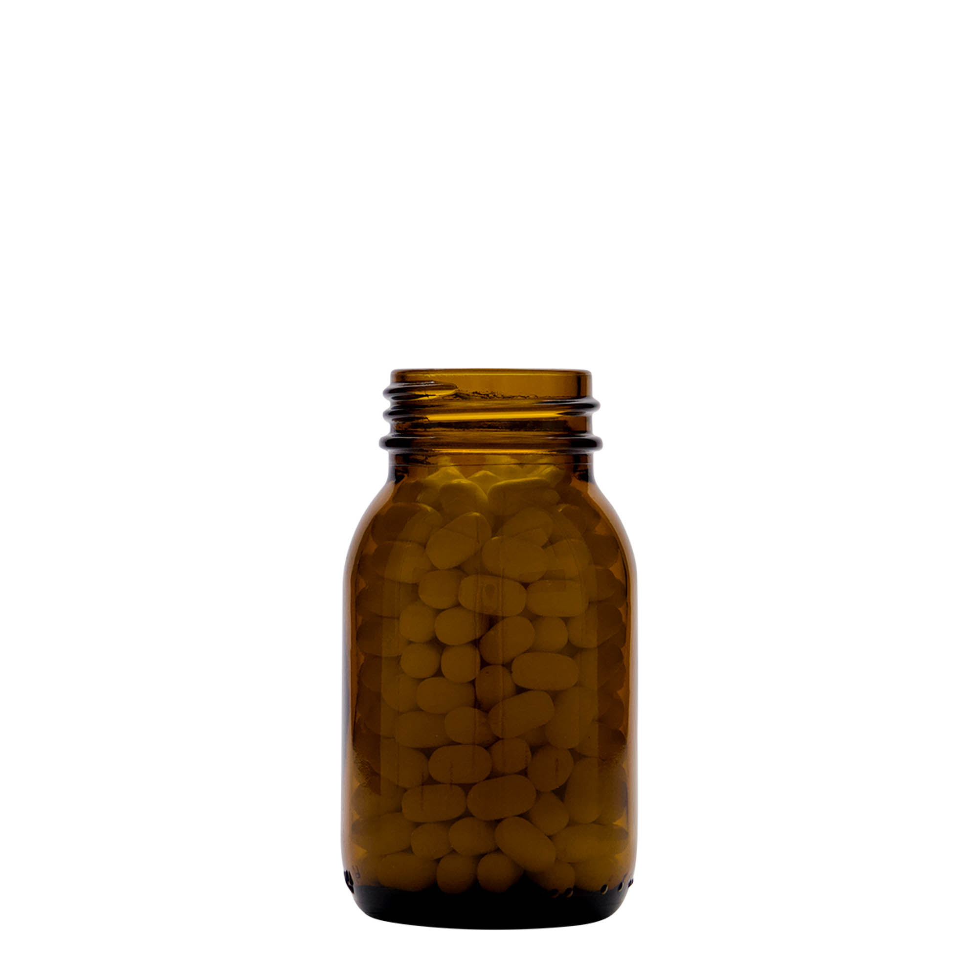 125 ml bredhalsglass, brunt, åpning: DIN 40