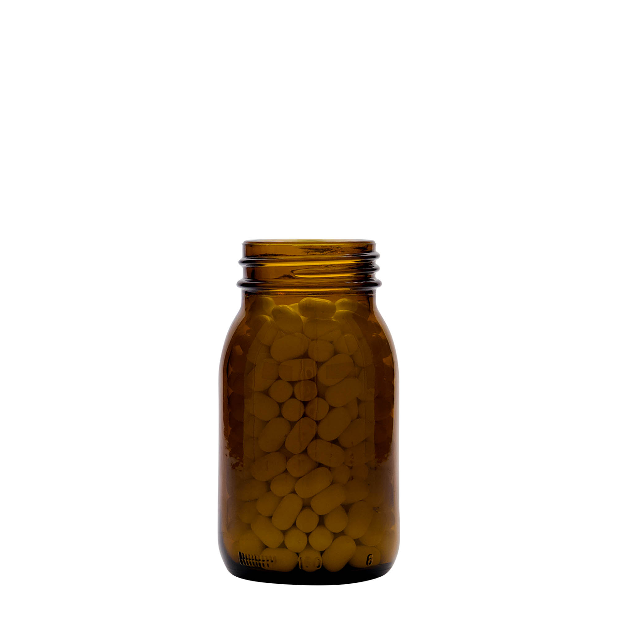 150 ml bredhalsglass, brunt, åpning: DIN 45