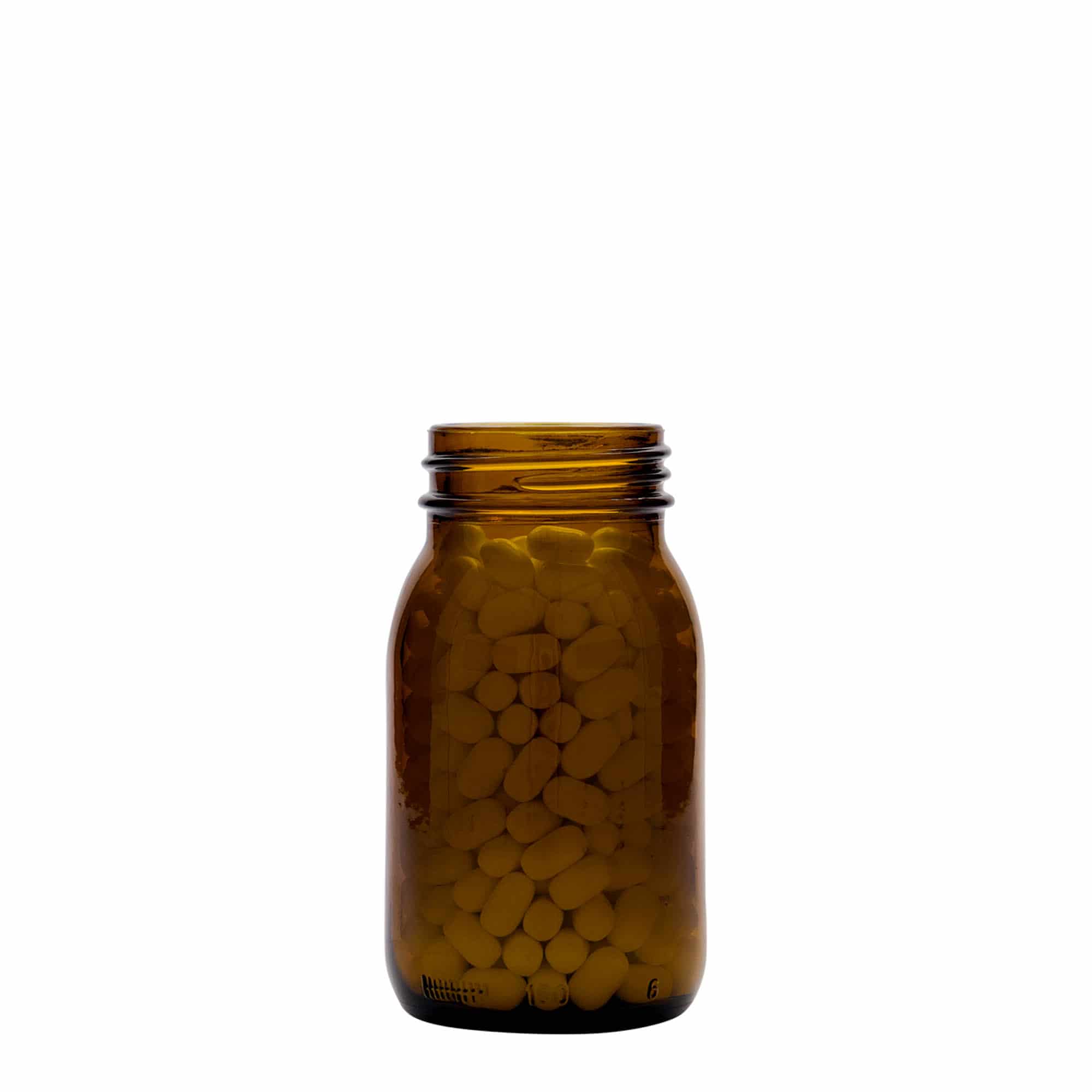 150 ml bredhalsglass, brunt, åpning: DIN 45