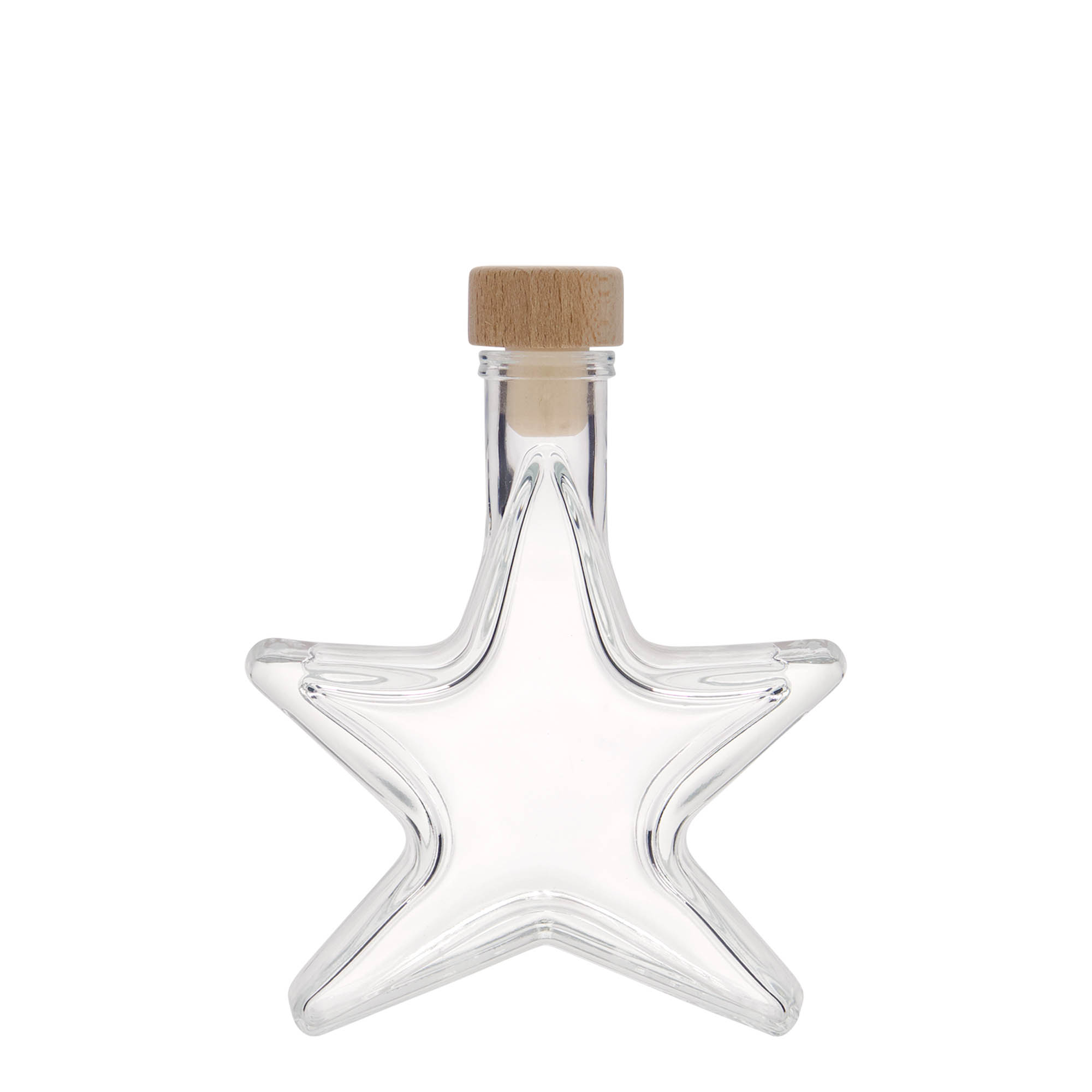 100 ml glassflaske 'Stjerne', åpning: kork 100 ml glassflaske 'Stjerne', åpning: kork