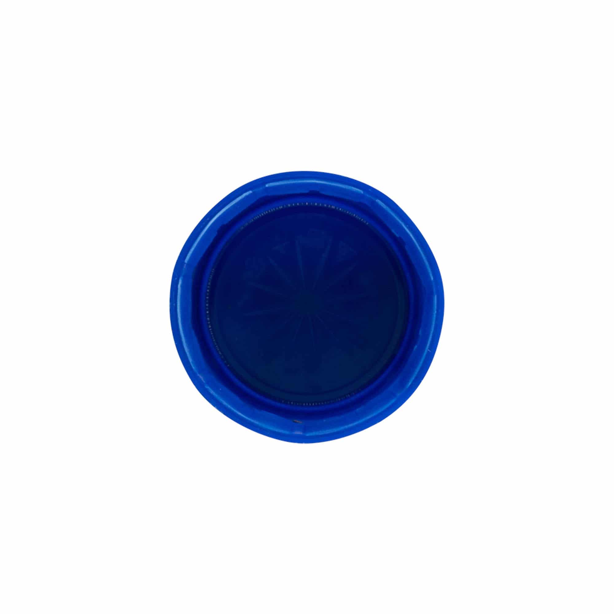 Skrulokk med to gjenger, PE-plast, blå, for åpning: PET 38 mm