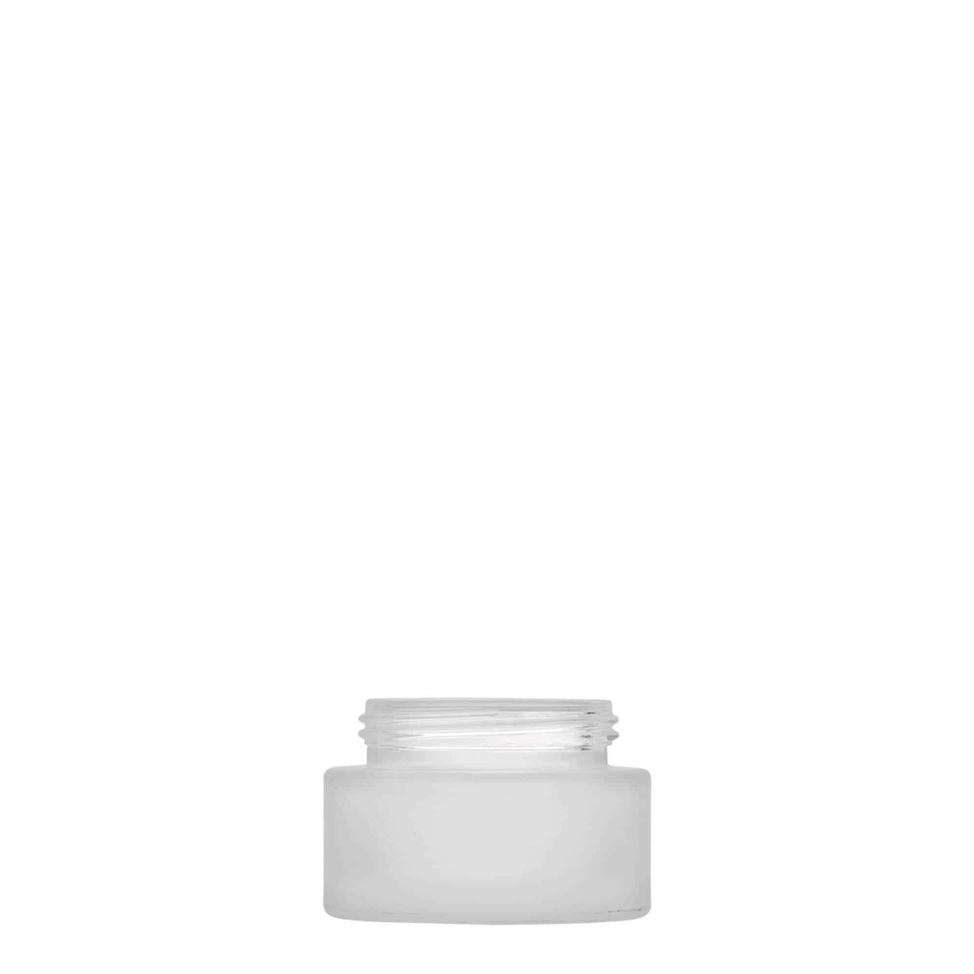15 ml krukke 'Platin Edition', glass, frostet, åpning: skrukork