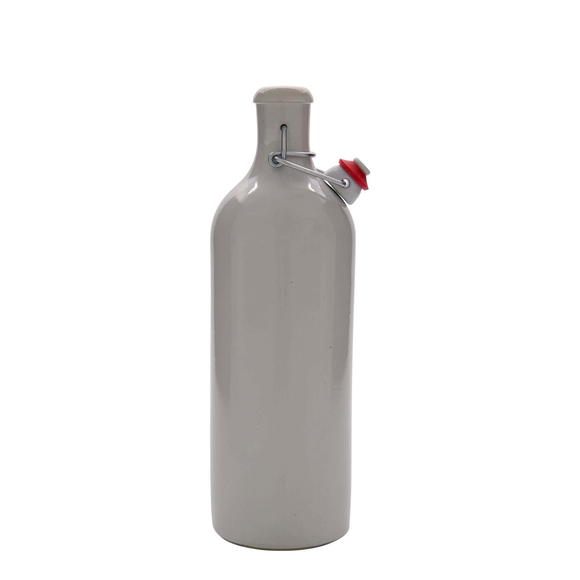 750 ml tonkrukke, steingods, hvit, åpning: patentlokk