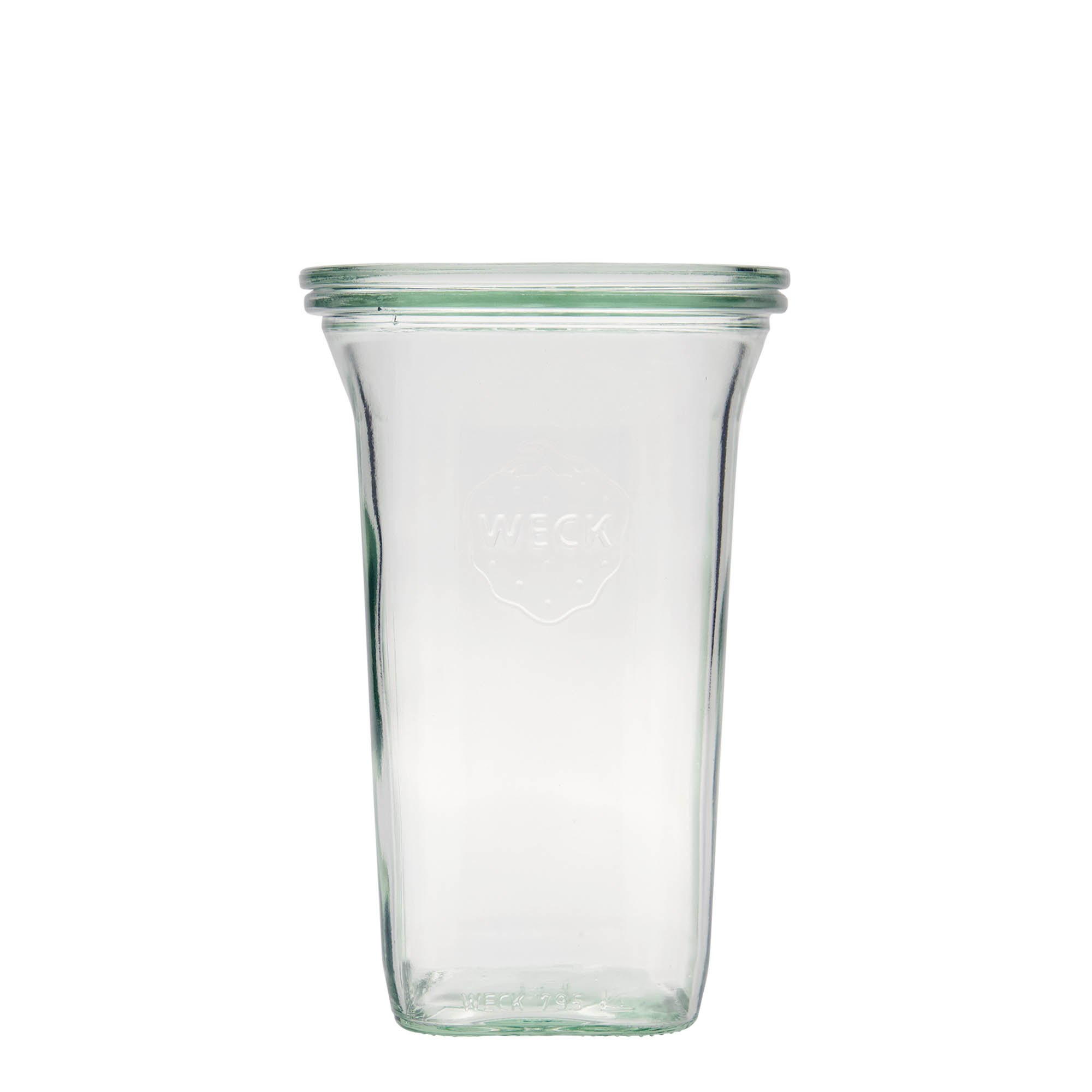 795 ml WECK-Quadroglass, firkantet, åpning: rund kant 795 ml WECK-Quadroglass, firkantet, åpning: rund kant