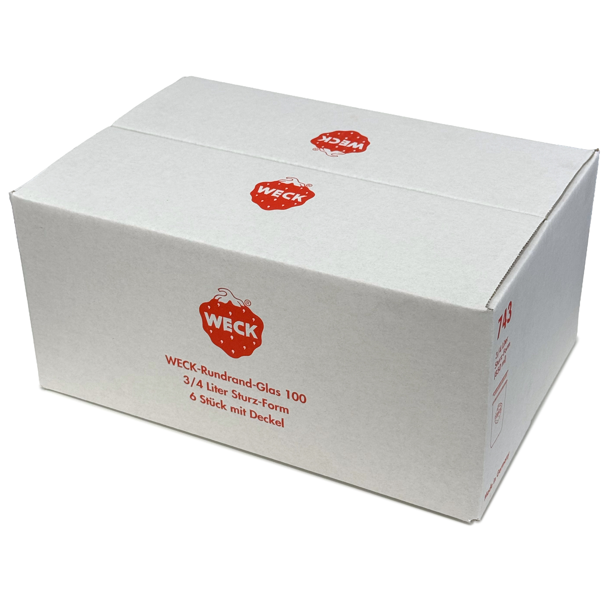 6x 850 ml WECK-sylteglass av terrintype med glasslokk RR 100