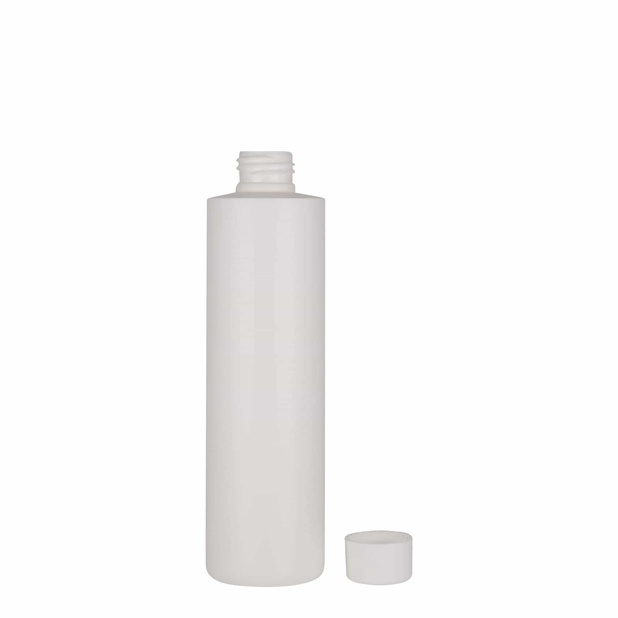250 ml plastflaske "Pipe", Green HDPE, hvit, åpning: 24/410