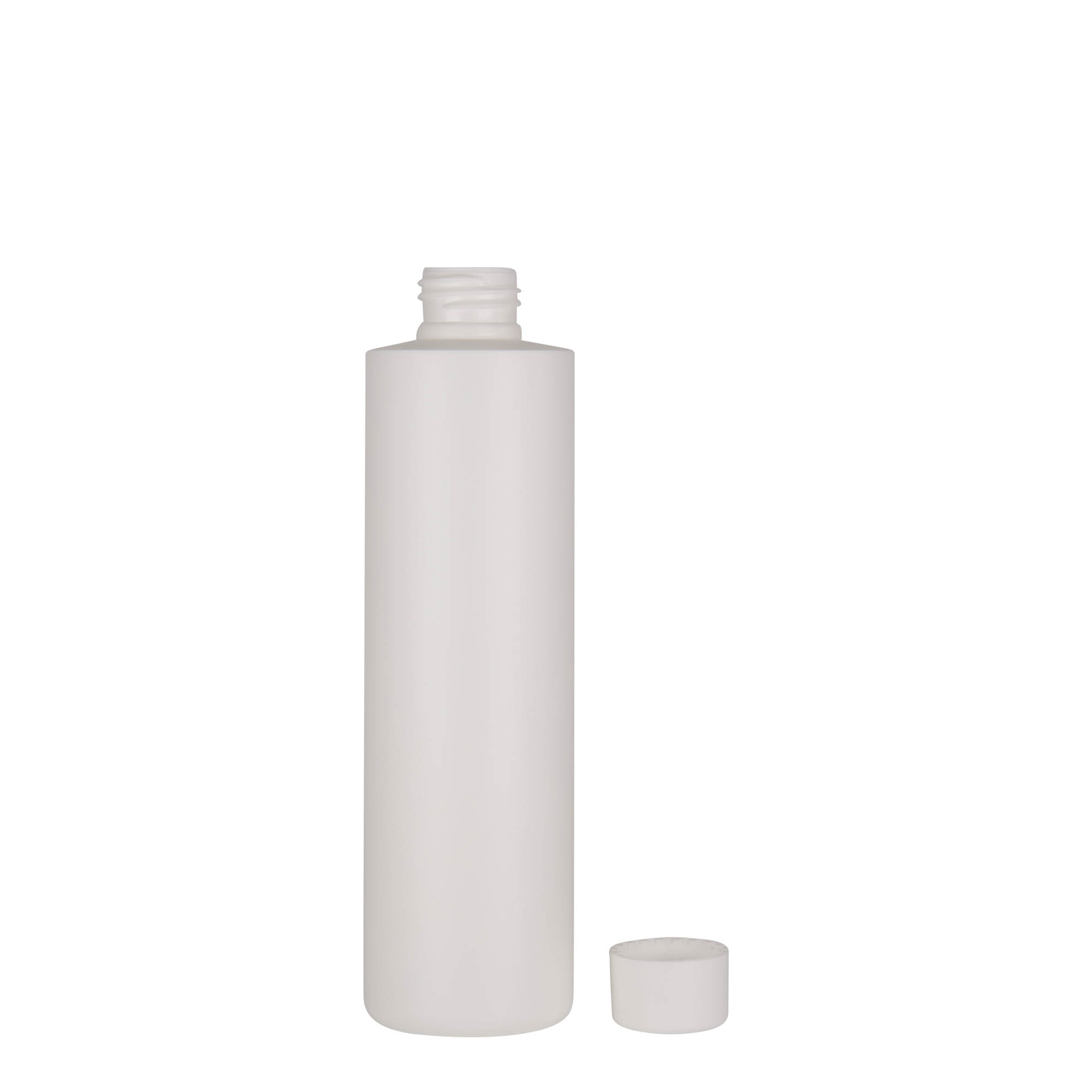 250 ml plastflaske 'Pipe', grønn HDPE, hvit, åpning: 24/410