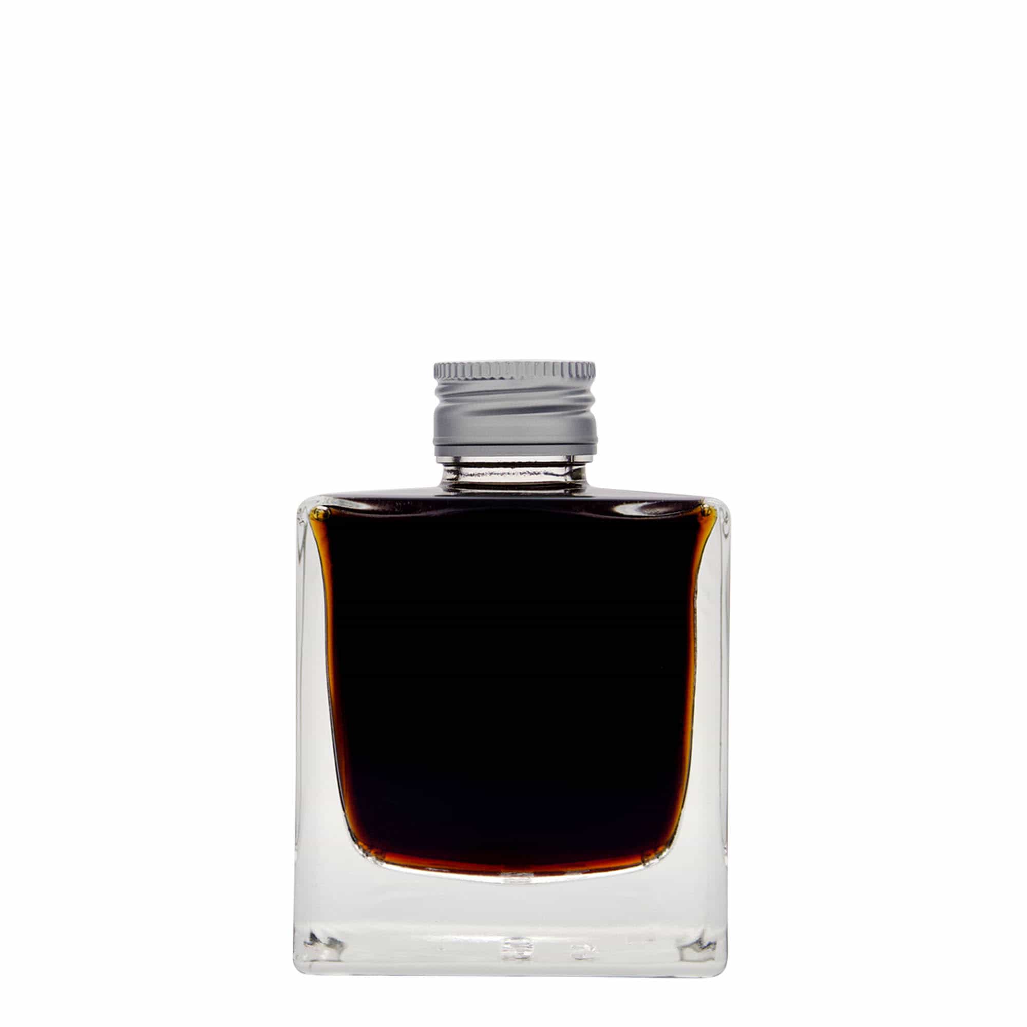 200 ml glassflaske "Cube", kvadratisk, åpning: PP 28