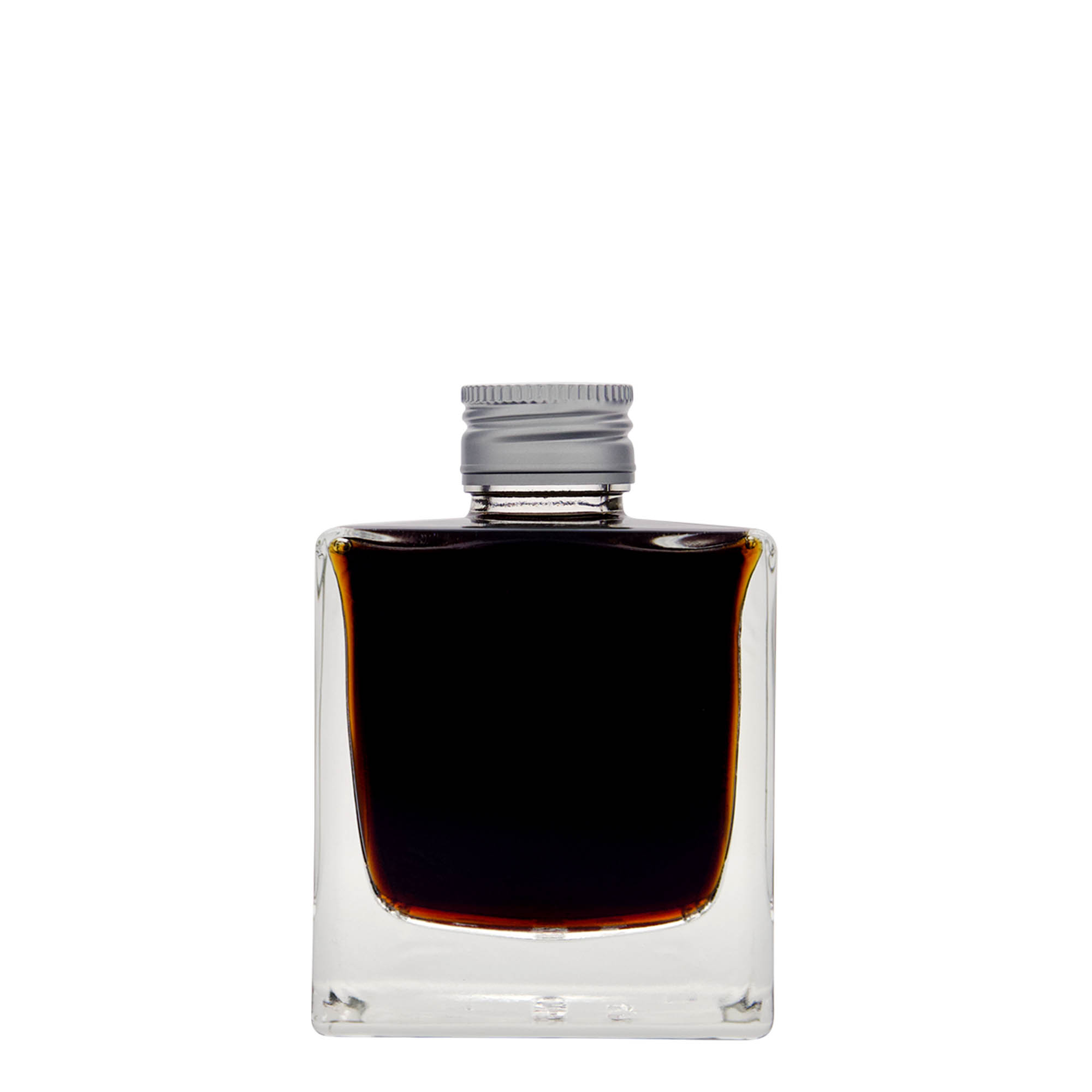 200 ml glassflaske 'Cube', firkantet, åpning: PP 28
