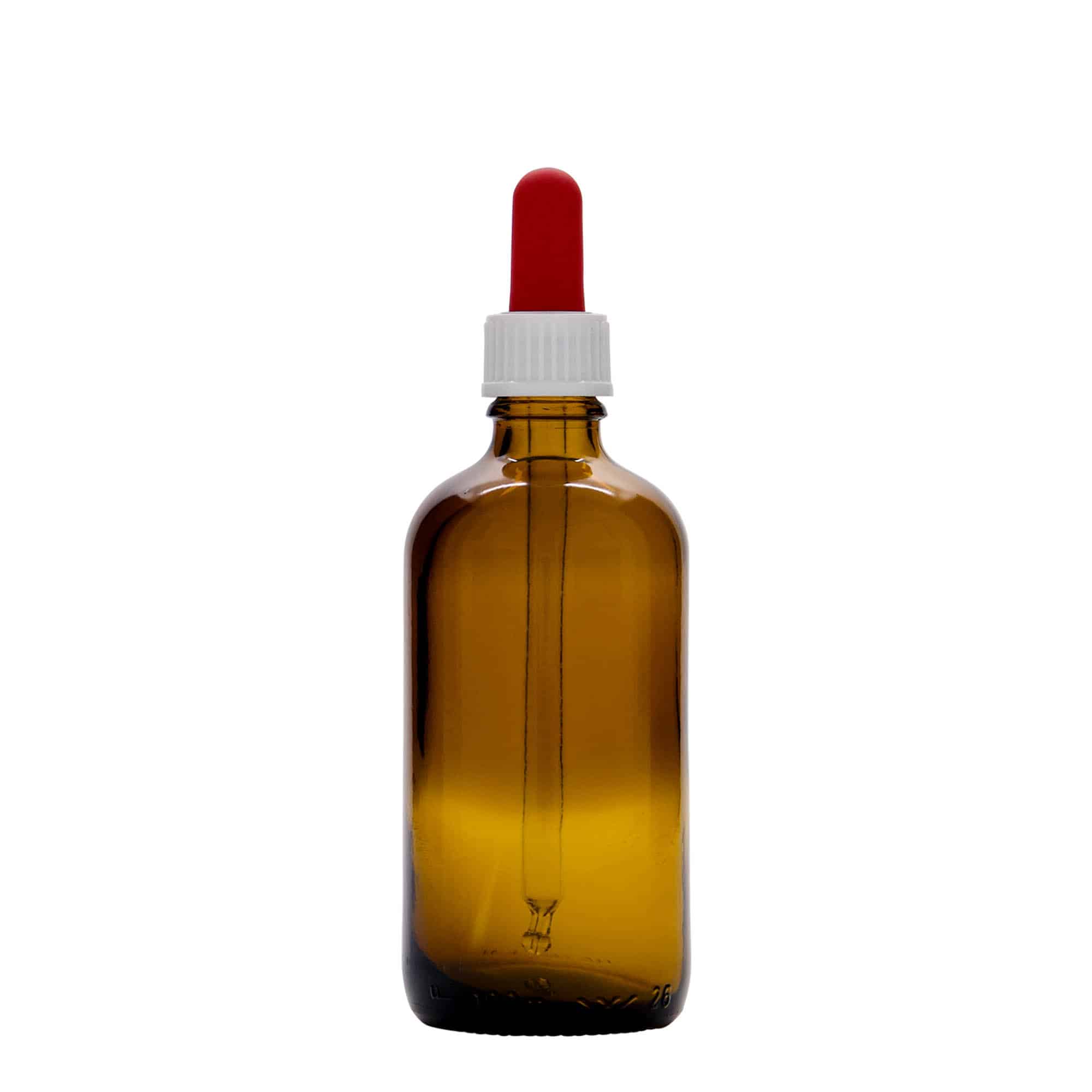 100 ml pipetteflaske medisin, glass, brun-rød, åpning: DIN 18 100 ml pipetteflaske medisin, glass, brun-rød, åpning: DIN 18