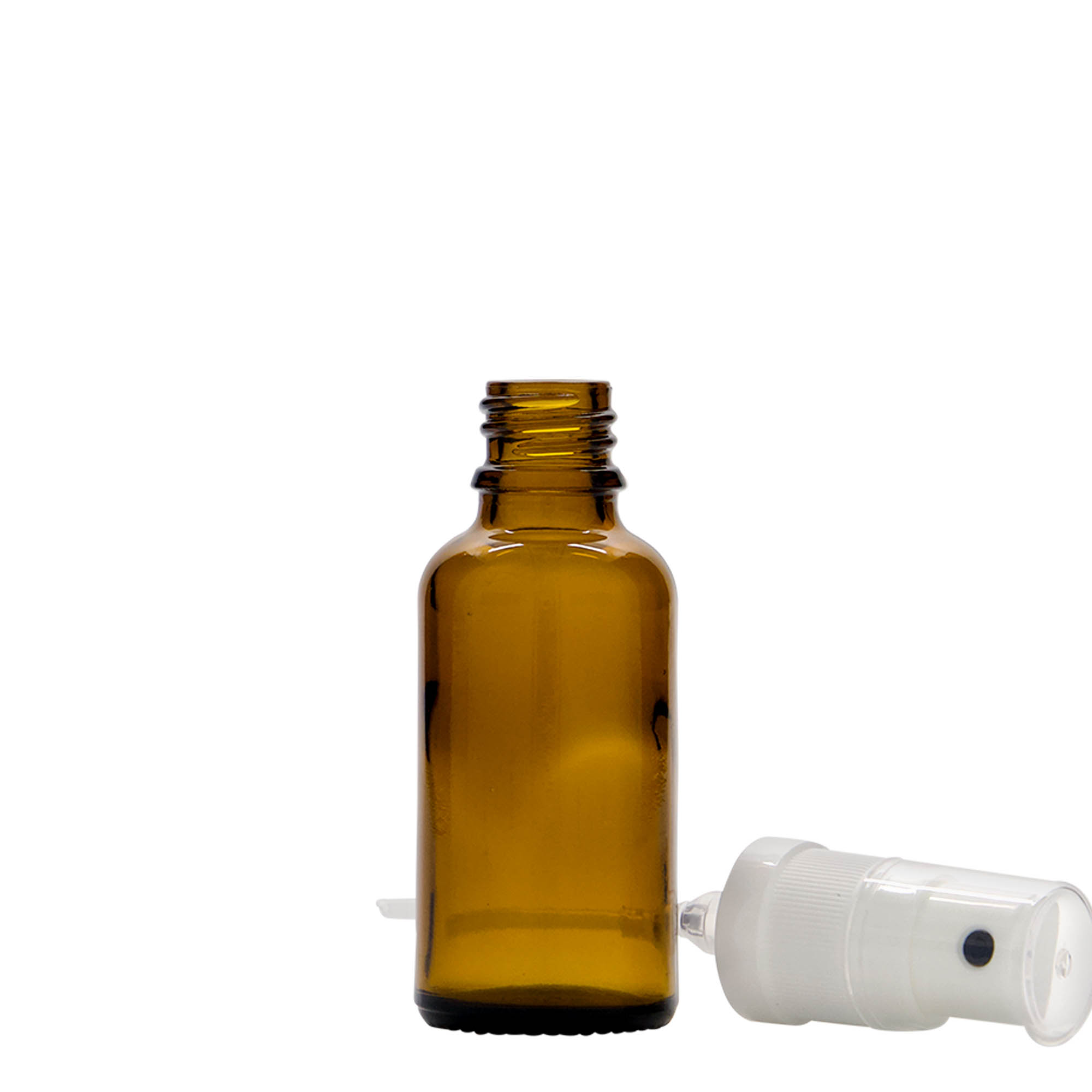 30 ml sprayflaske medisin, glass, brun, åpning: DIN 18