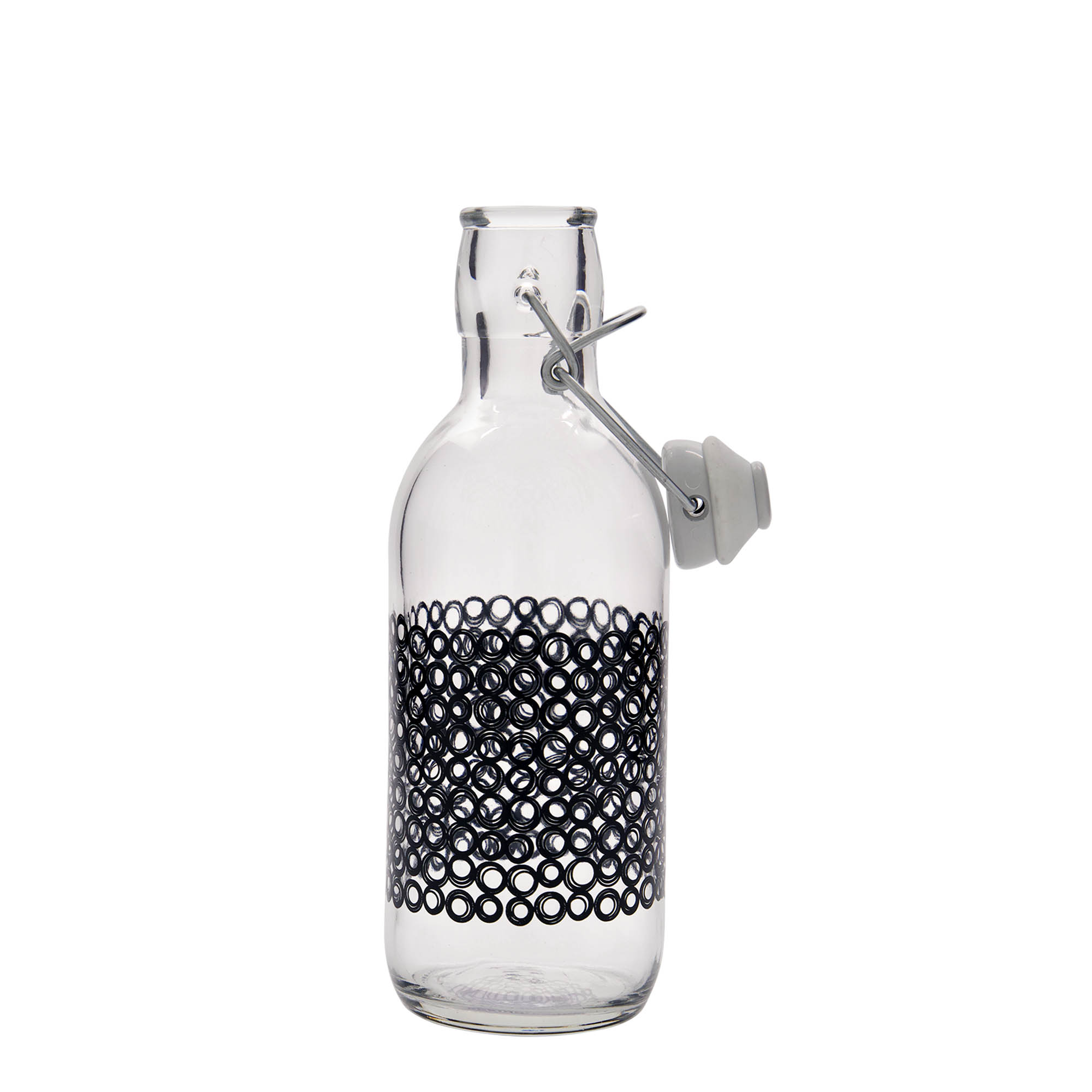 500 ml glassflaske 'Emilia', motiv: Circola nero, åpning: patentkork