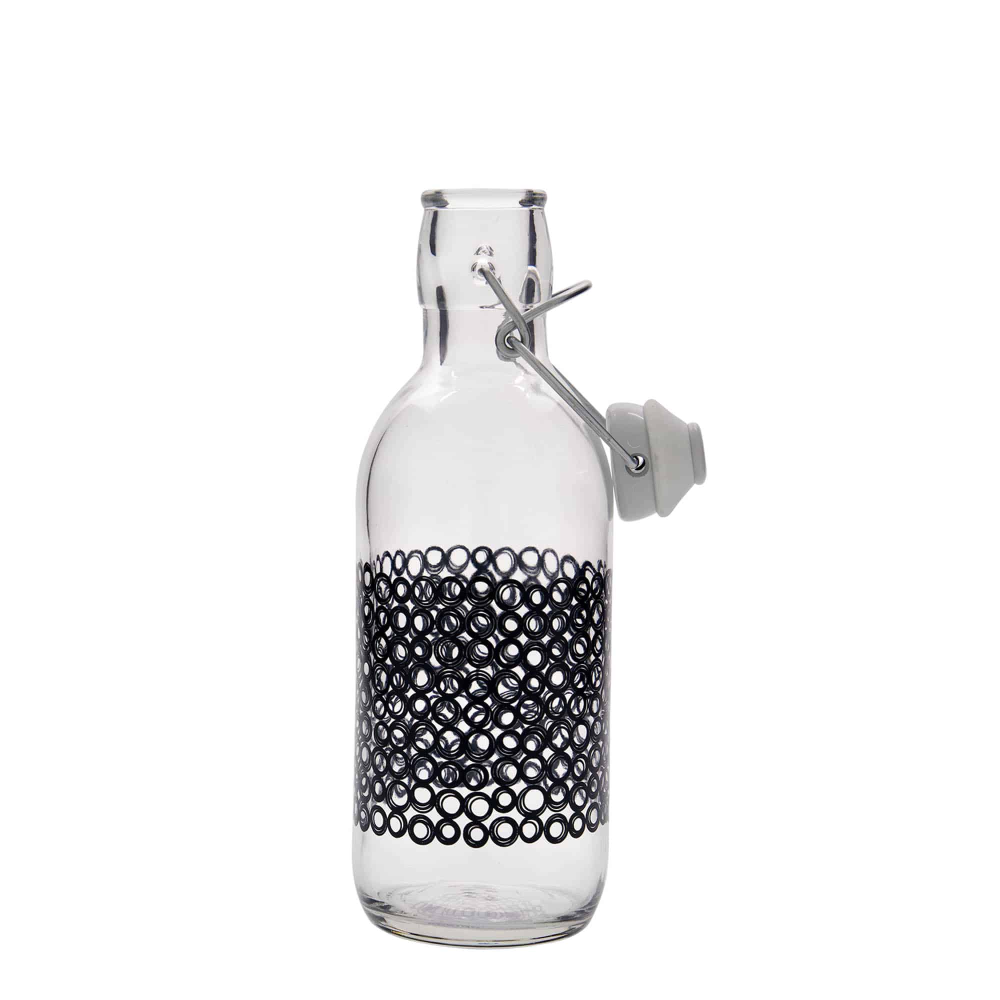 500 ml glassflaske 'Emilia', motiv: Circola nero, åpning: patentkork