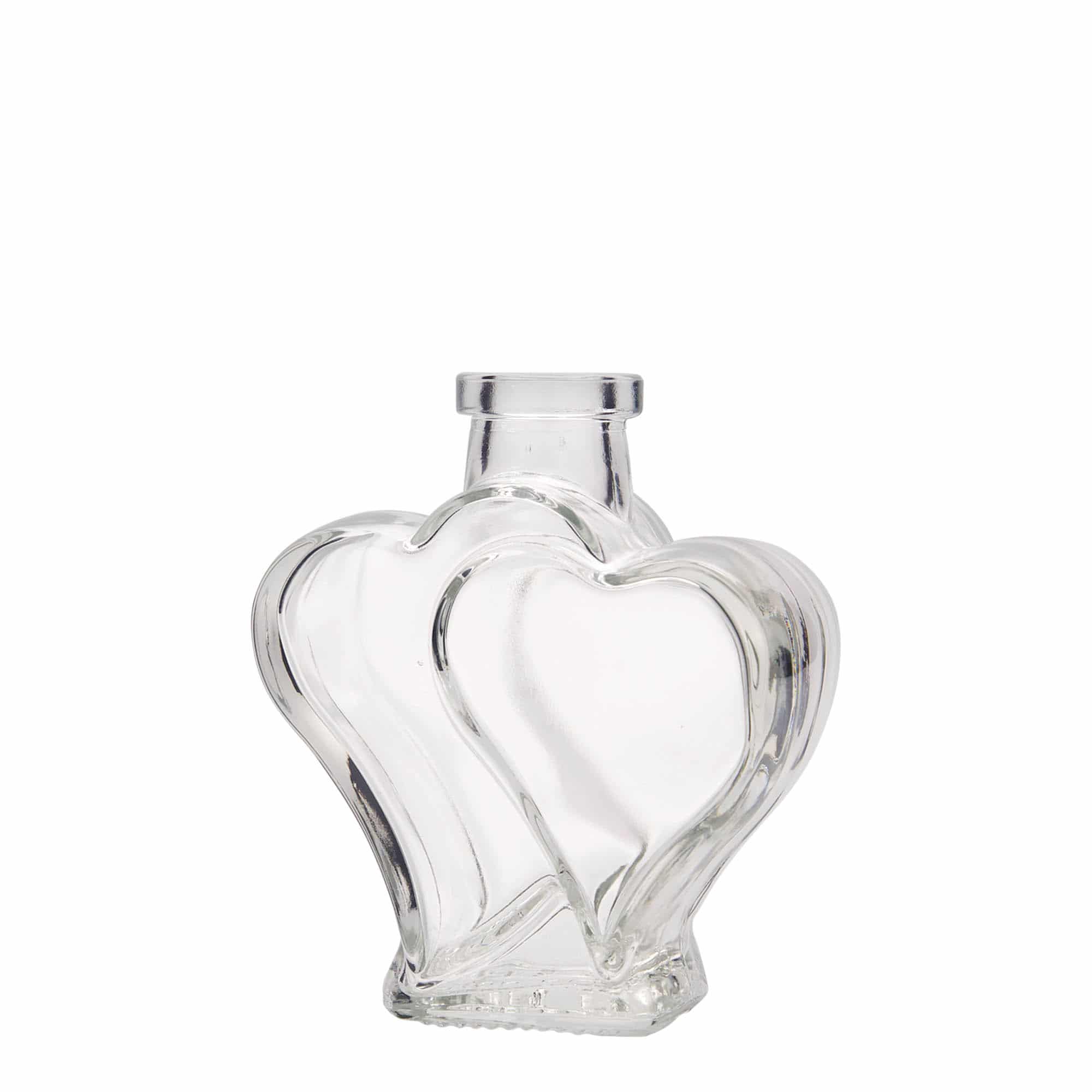 200 ml glassflaske 'Dobbelthjerte’, åpning: Kork