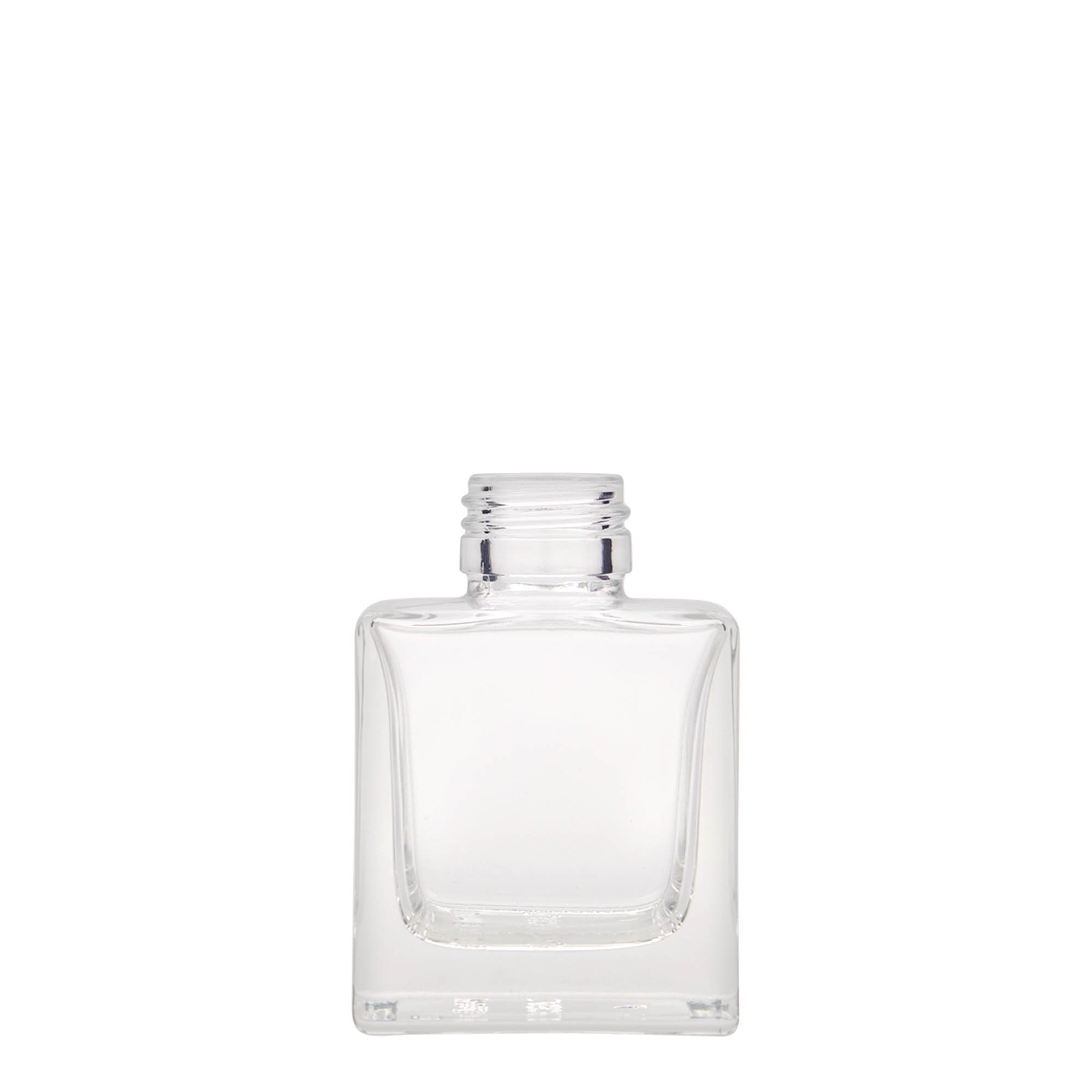 100 ml glassflaske 'Cube', firkantet, åpning: PP 28 100 ml glassflaske 'Cube', firkantet, åpning: PP 28