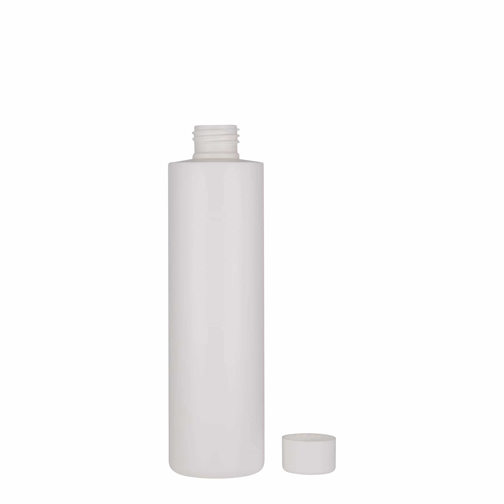 250 ml plastflaske "Pipe", HDPE, hvit, åpning: 24/410