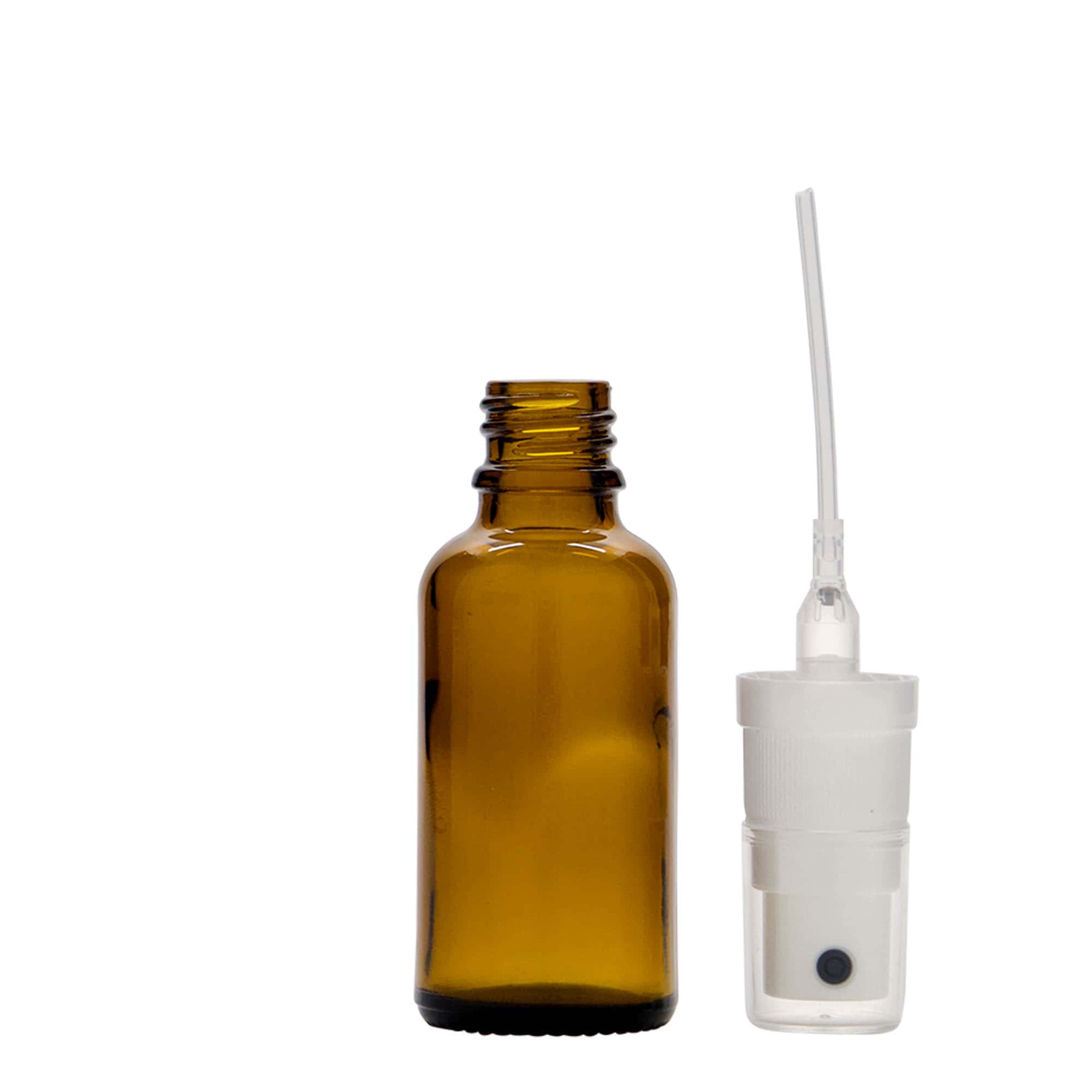 30 ml sprayflaske medisin, glass, brun, åpning: DIN 18