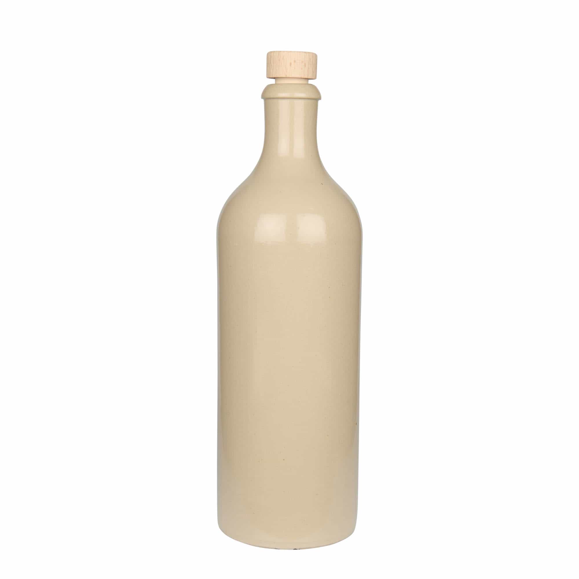 750 ml leirkrus, steintøy, beige, åpning: Kork