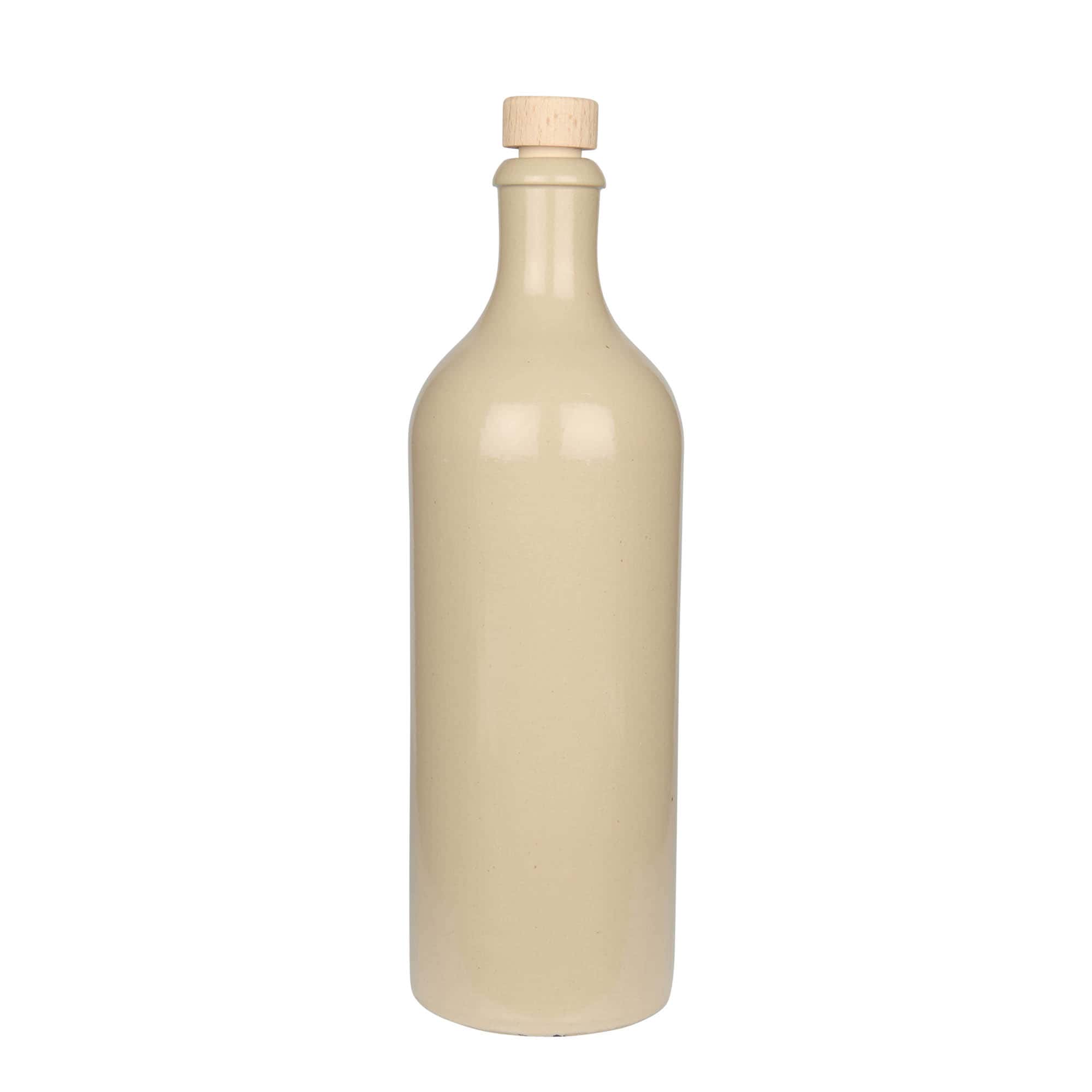 750 ml tonkrukke, steingods, beige, åpning: kork