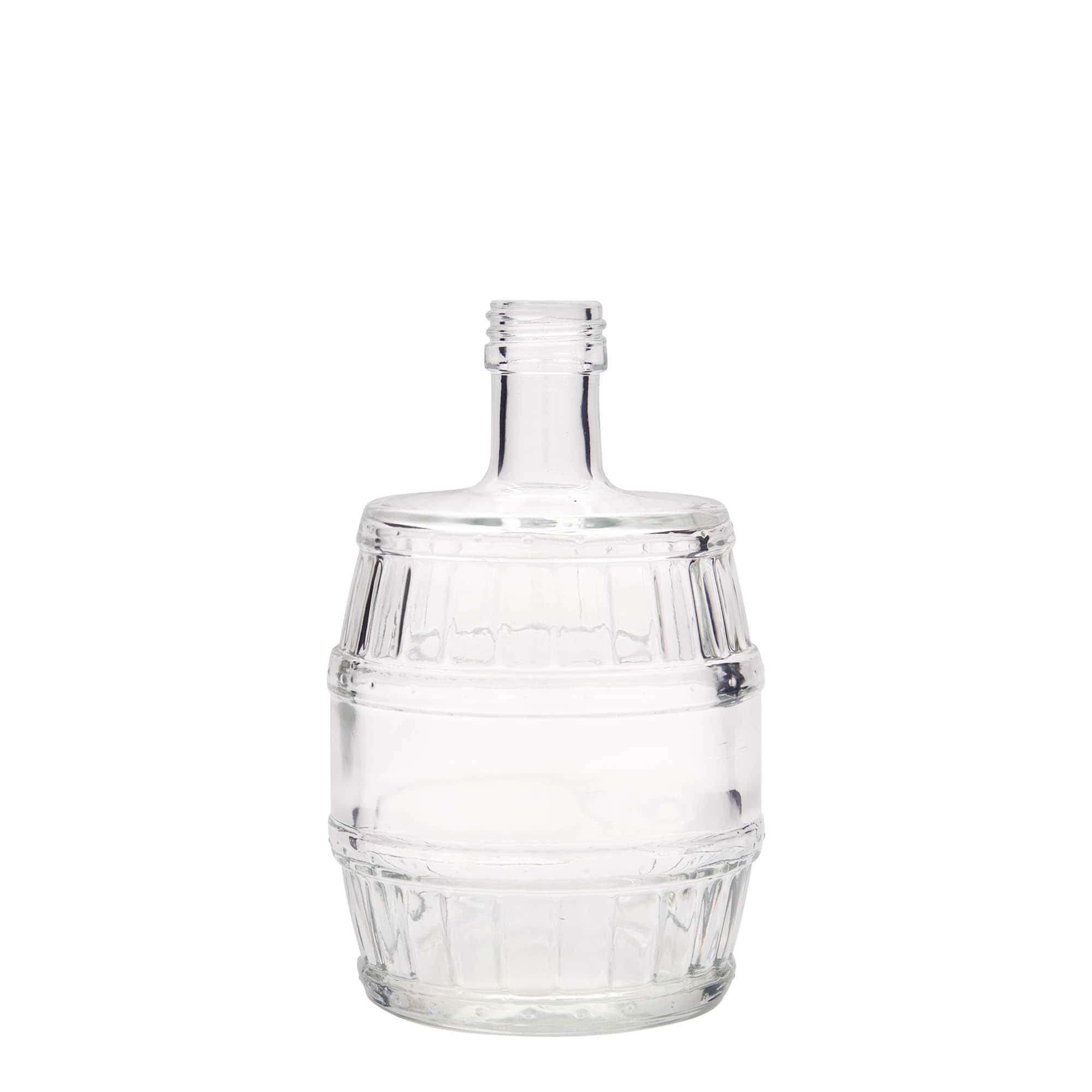 500 ml glassflaske 'Tønne', åpning: PP 28