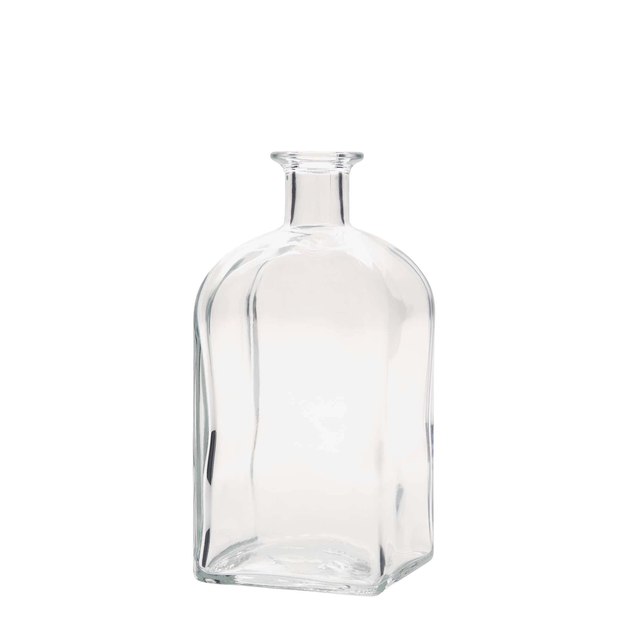 700 ml apotekerglassflaske Carré, kvadratisk, åpning: Kork
