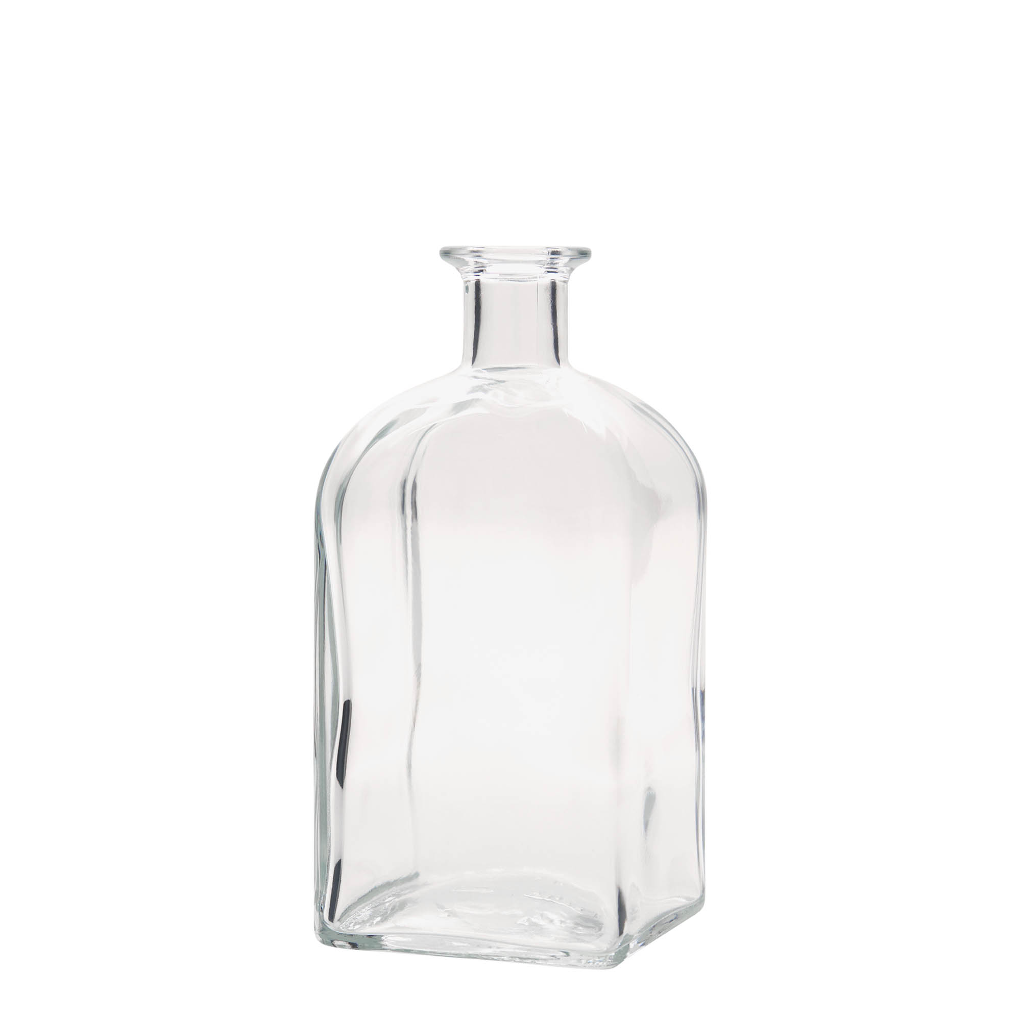 700 ml glassflaske apotek Carré, firkantet, åpning: kork