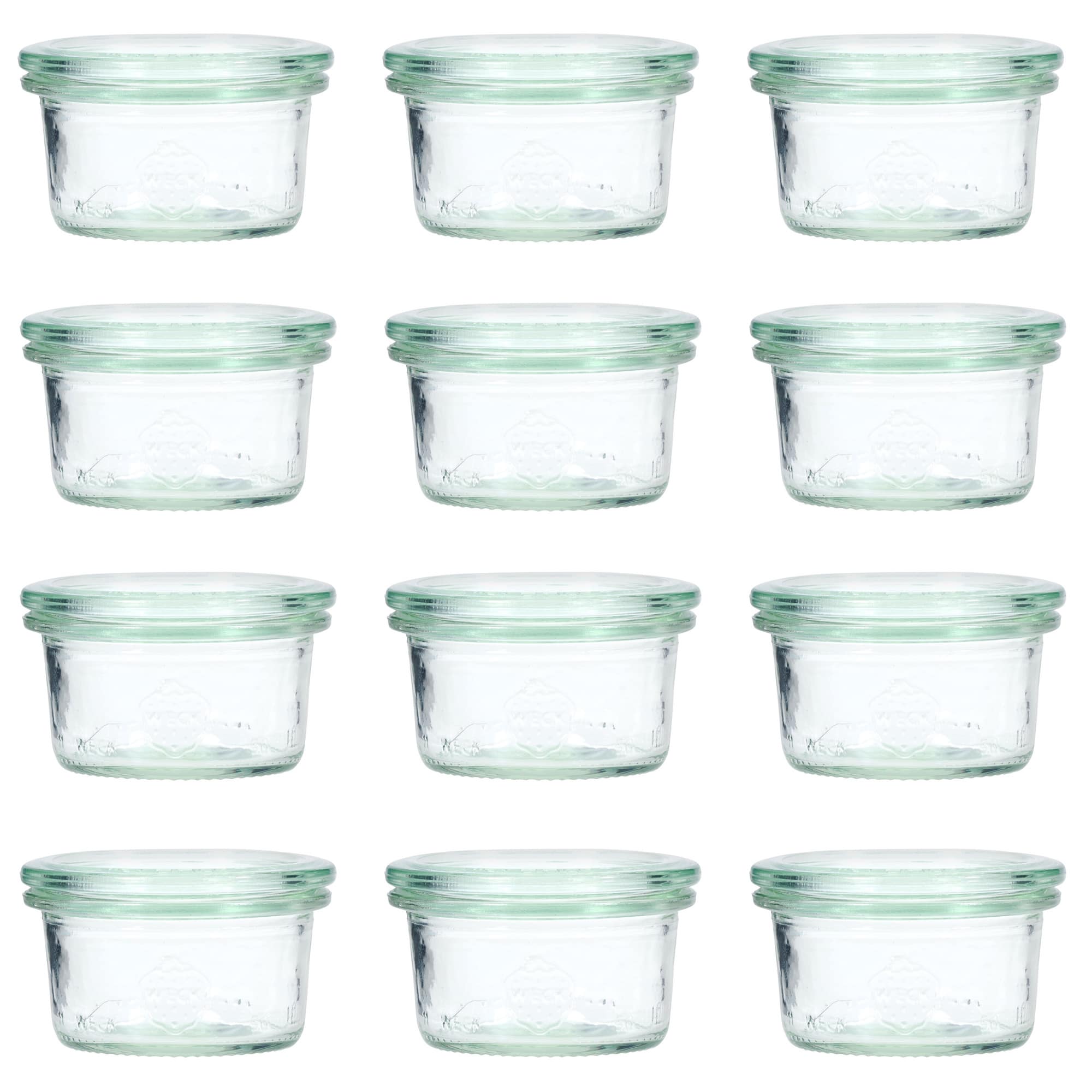 12x 50 ml WECK-sylteglass av terrintype med glasslokk RR 60