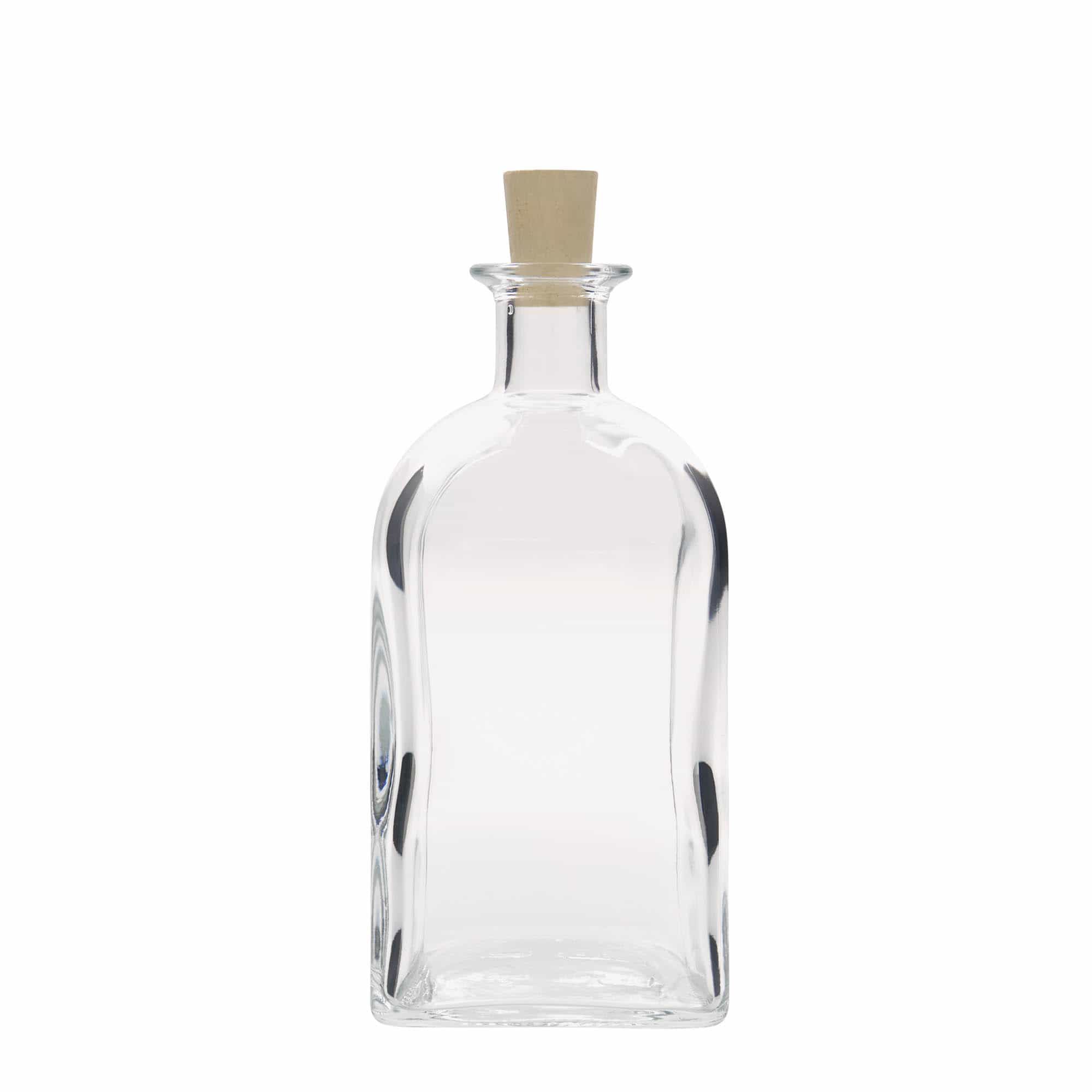 700 ml apotekerglassflaske Carré, kvadratisk, åpning: Kork