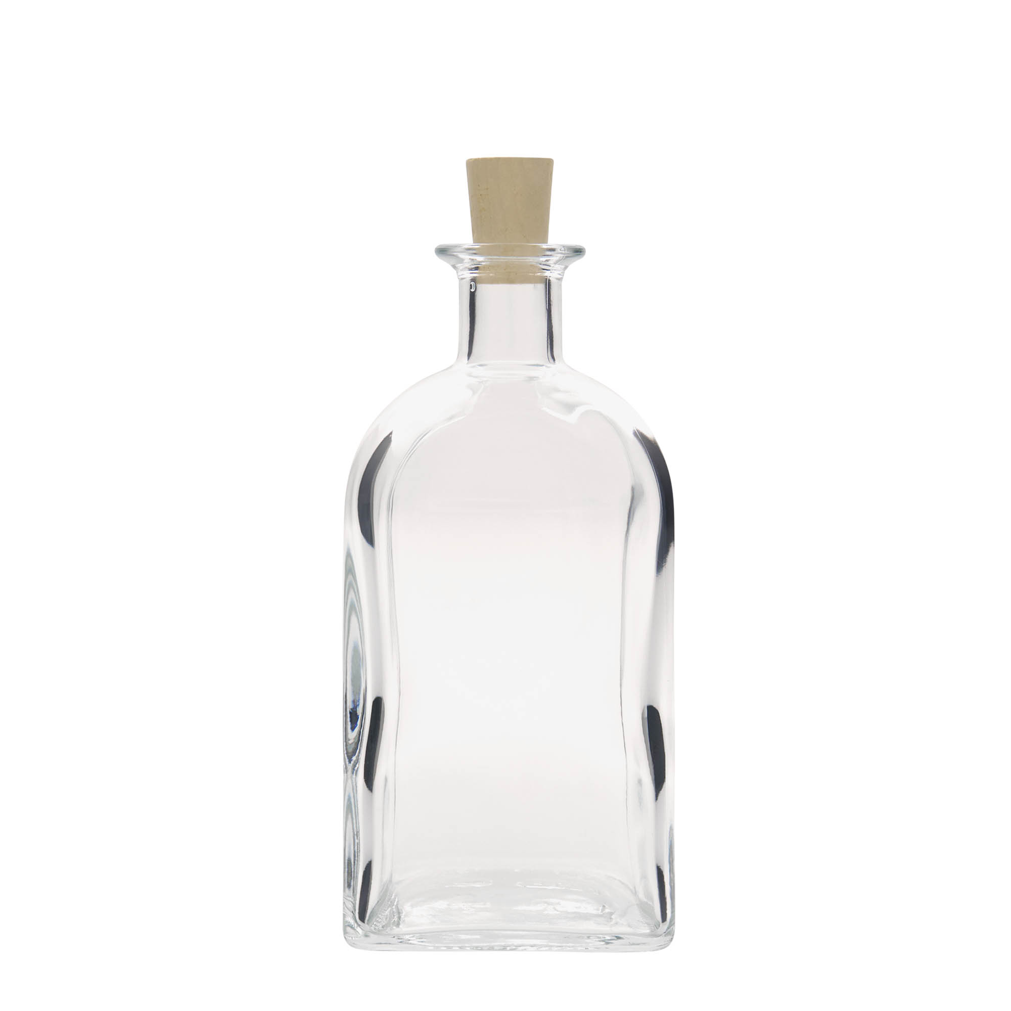 700 ml glassflaske apotek Carré, firkantet, åpning: kork