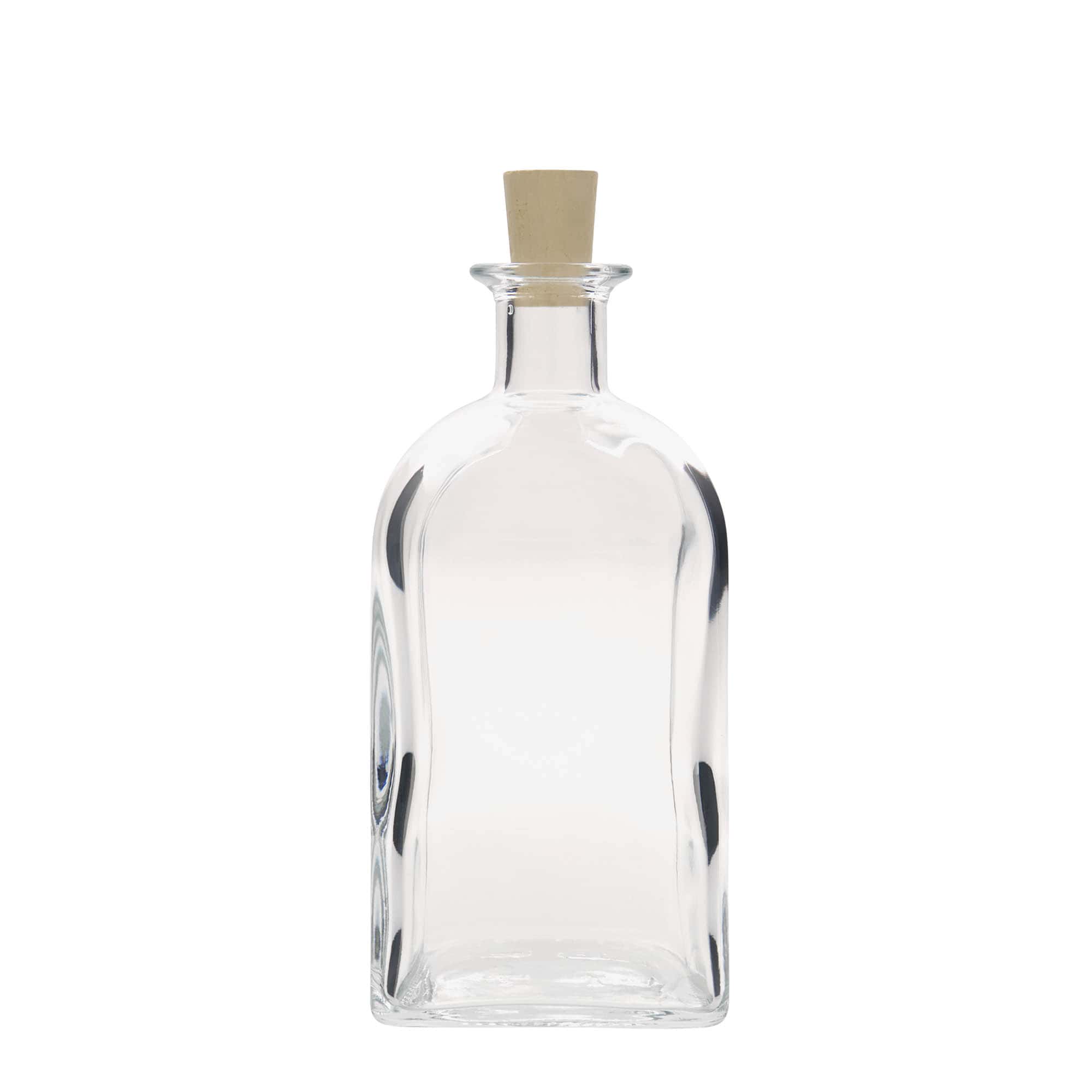 700 ml glassflaske apotek Carré, firkantet, åpning: kork