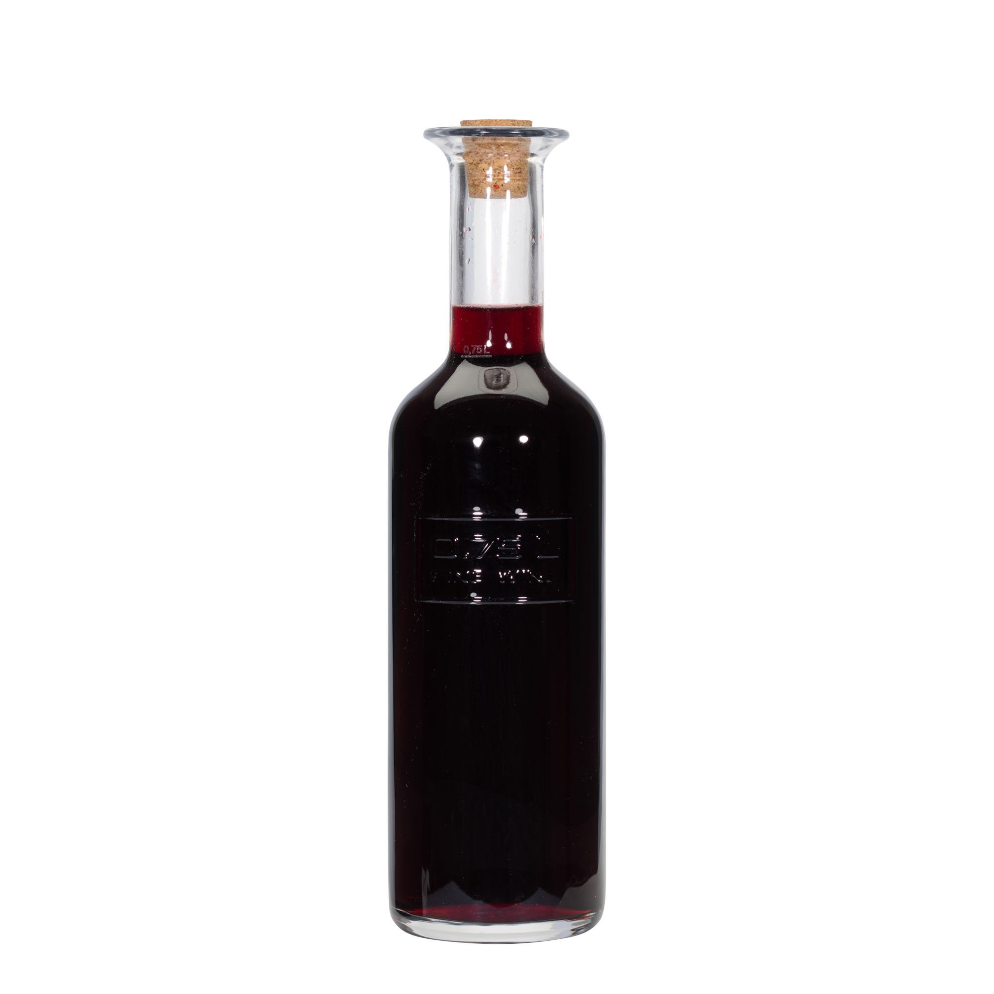 750 ml glassflaske 'Optima Fine Wine', åpning: kork
