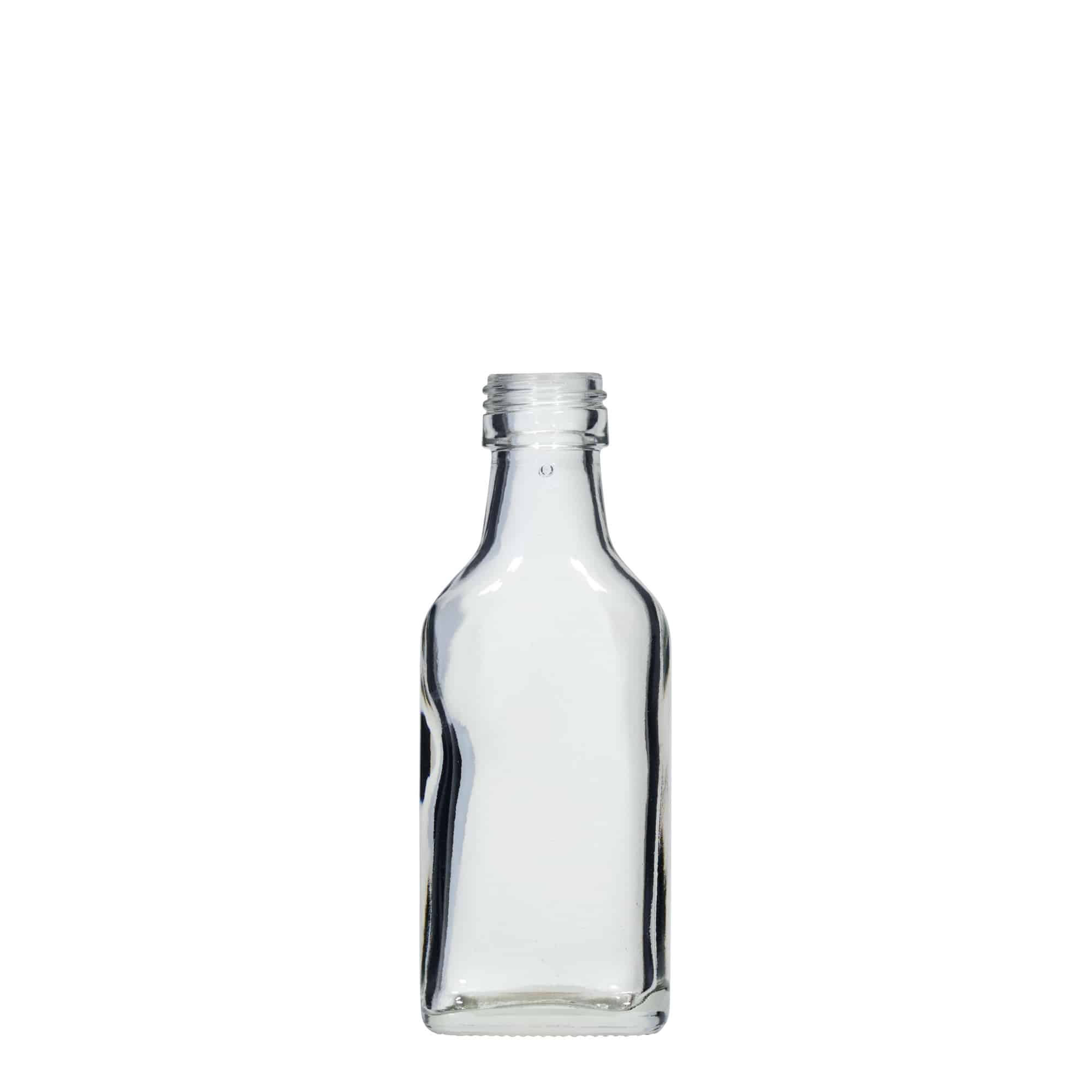 40 ml lommeflaske, rektangulær, åpning: PP 22