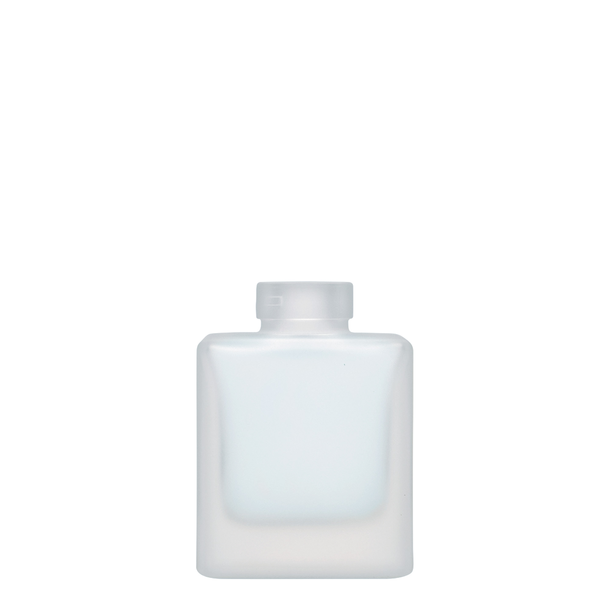 100 ml glassflaske 'Cube', firkantet, frostet, åpning: kork