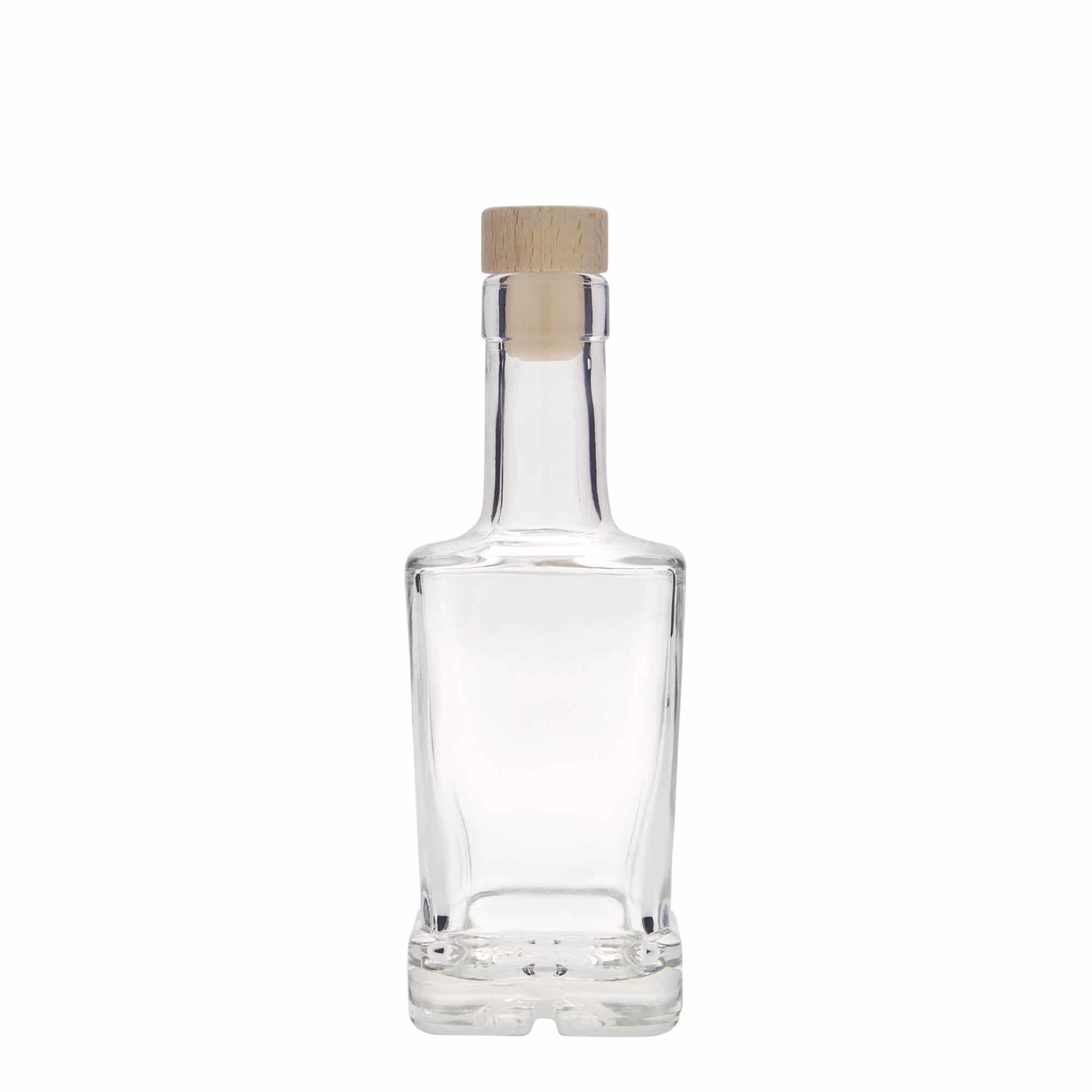 250 ml glassflaske "Rene", kvadratisk, åpning: Kork