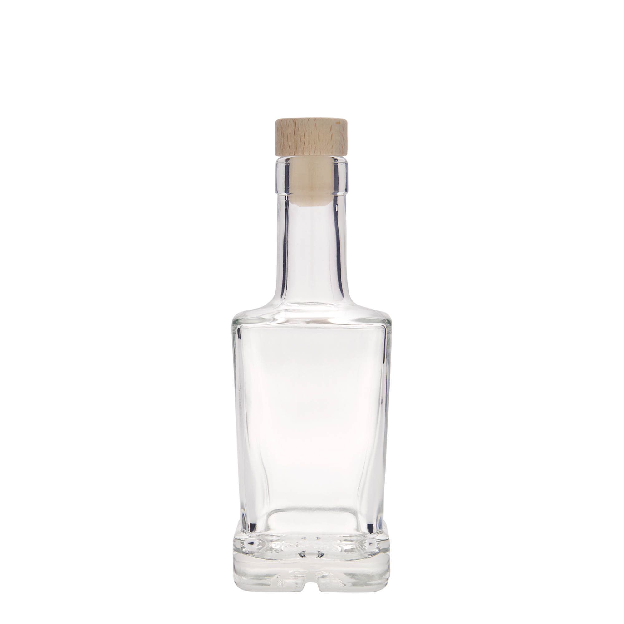 250 ml glassflaske 'Rene', kvadratisk, åpning: kork
