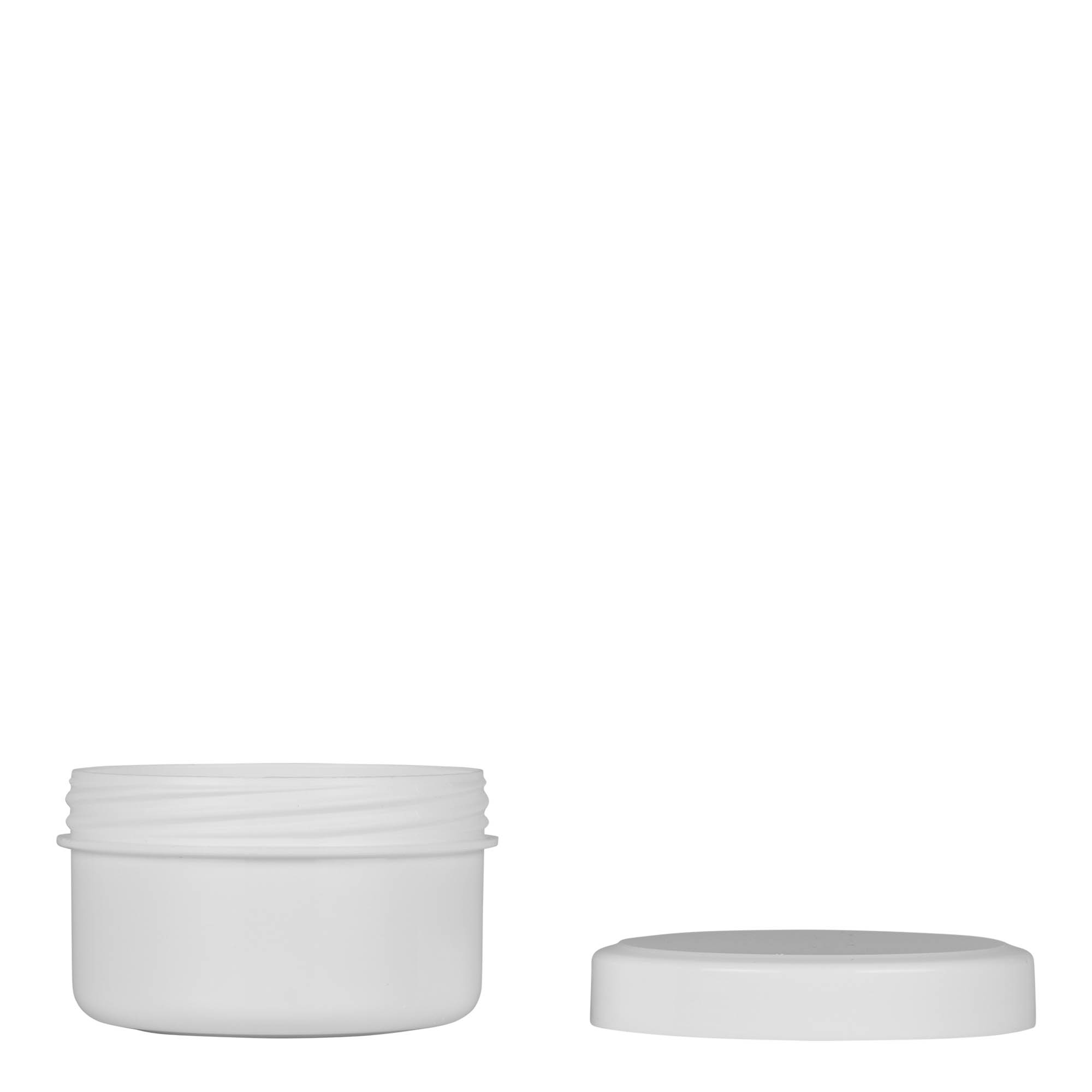 60 ml plastboks 'White Line', PP, hvit, åpning: skrukork 60 ml plastboks 'White Line', PP, hvit, åpning: skrukork
