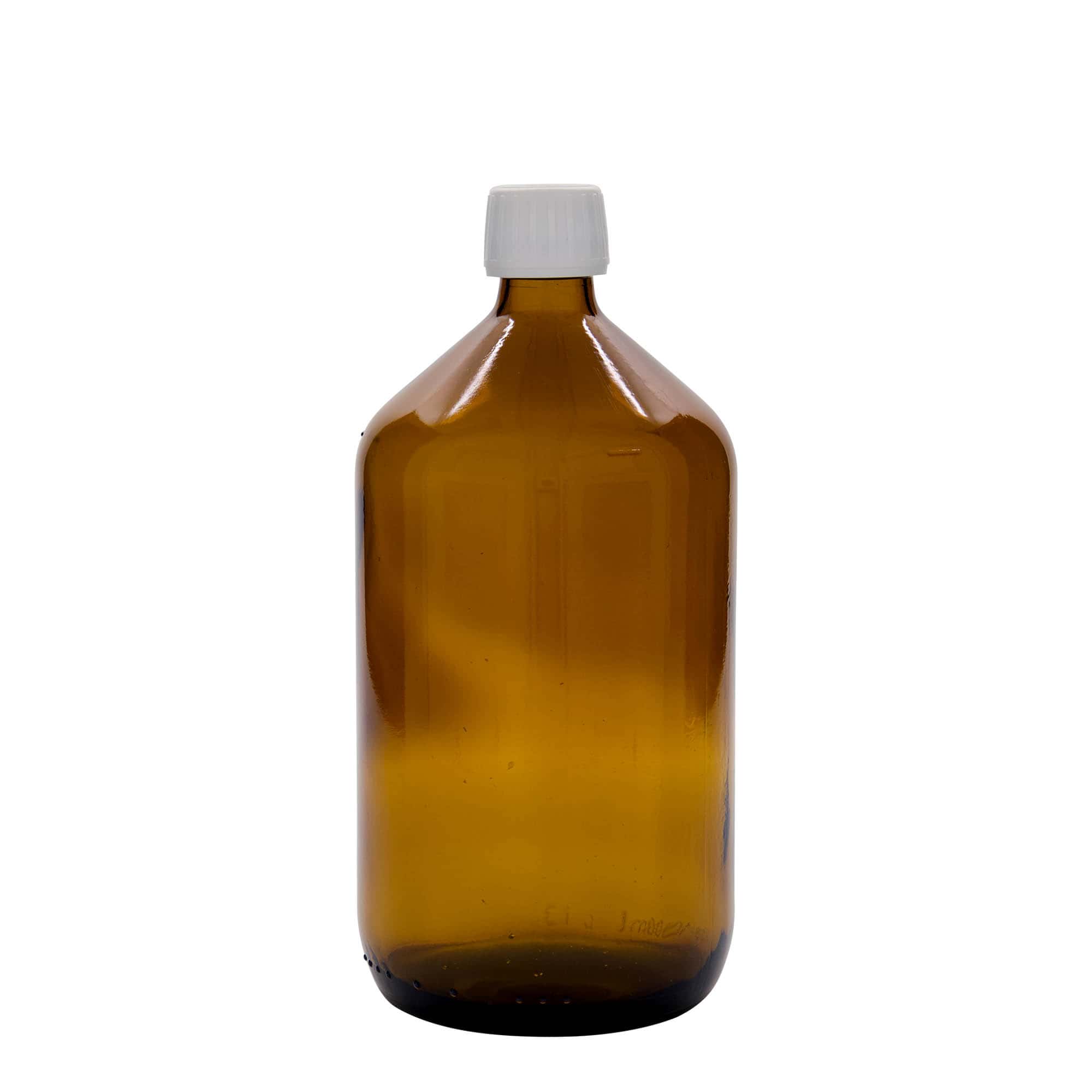 1.000 ml medisinsk flaske, brun, glass, åpning: PP 28