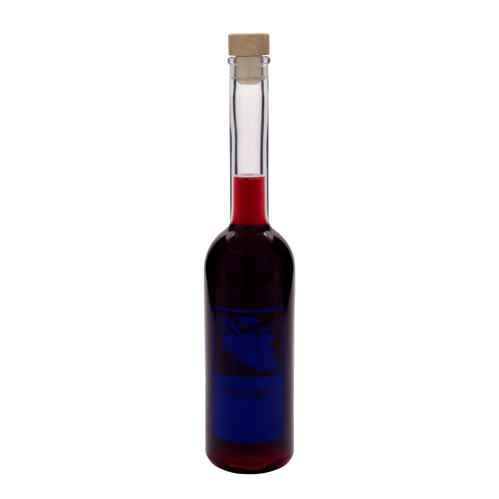 500 ml glassflaske 'Opera', motiv: drue, åpning: kork