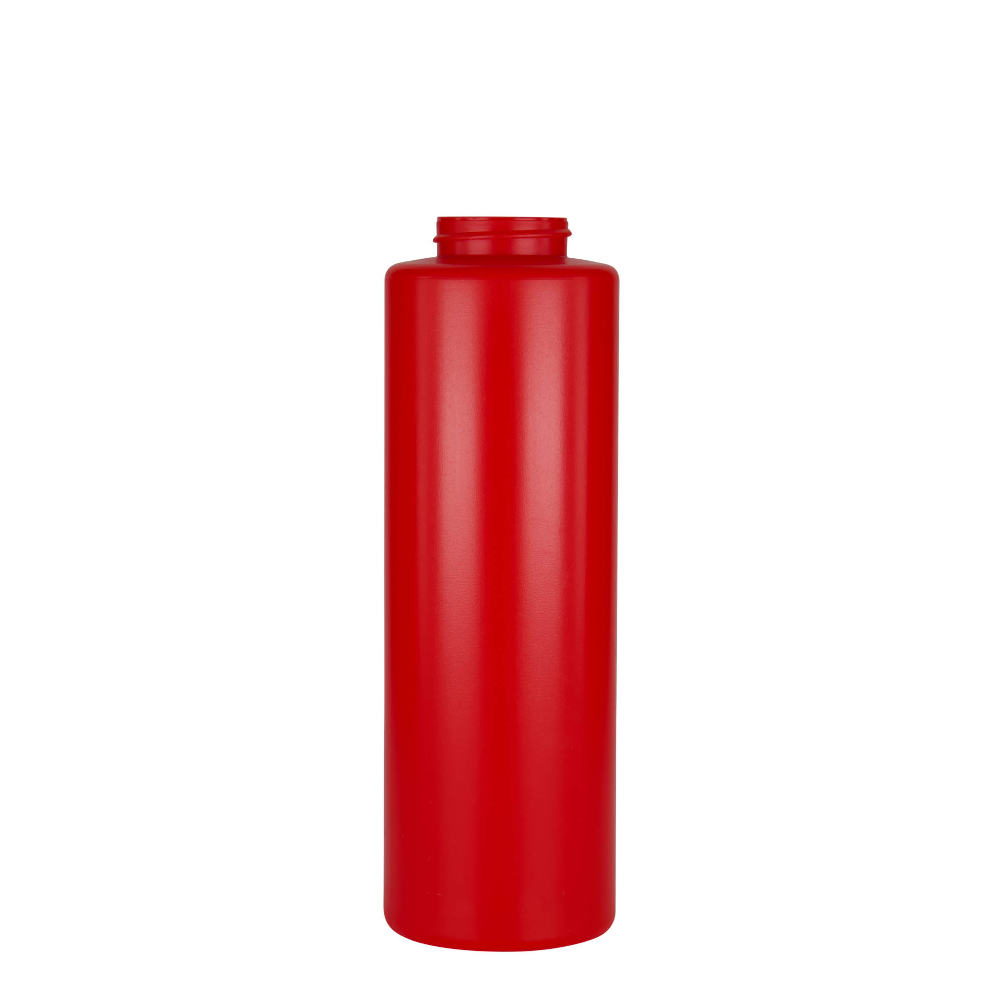 500 ml sausflaske, LDPE-plast, rød, åpning: 38/400