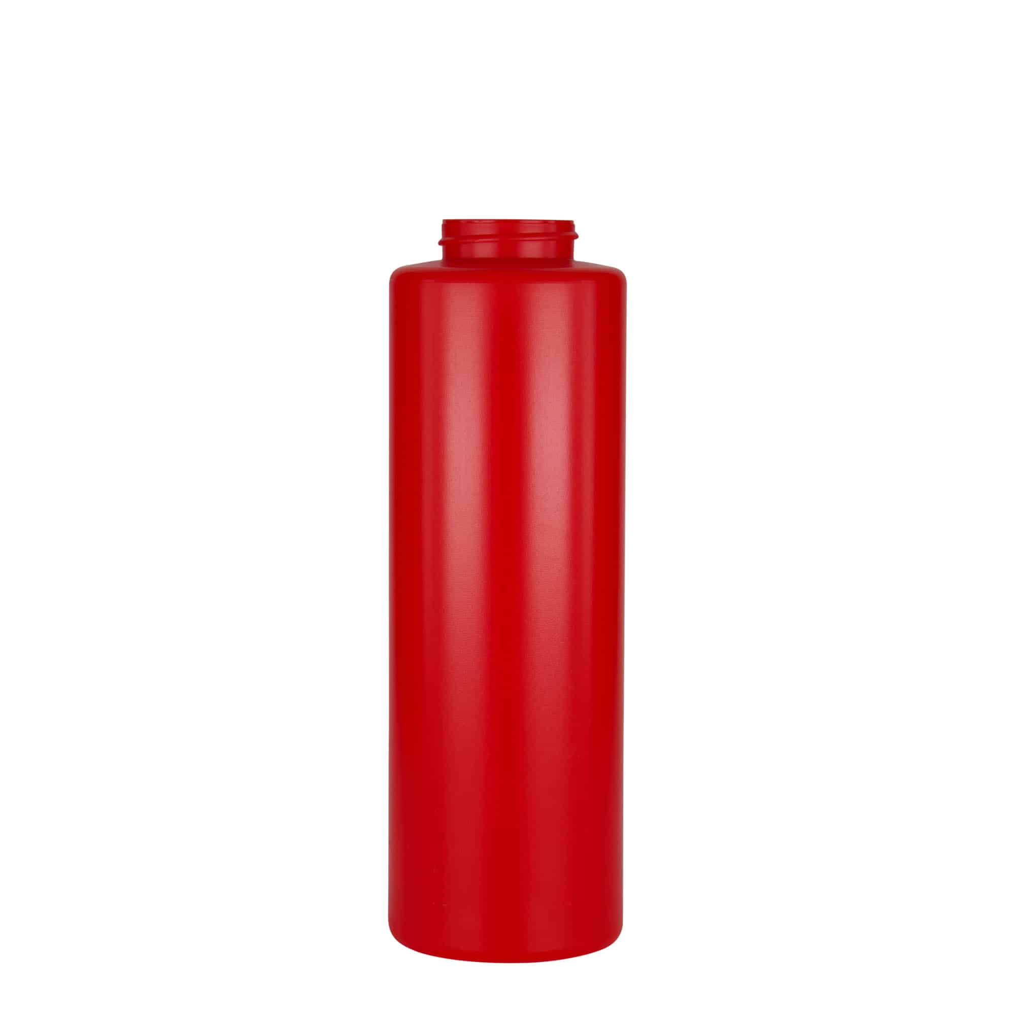 500 ml sausflaske, LDPE-plast, rød, åpning: 38/400