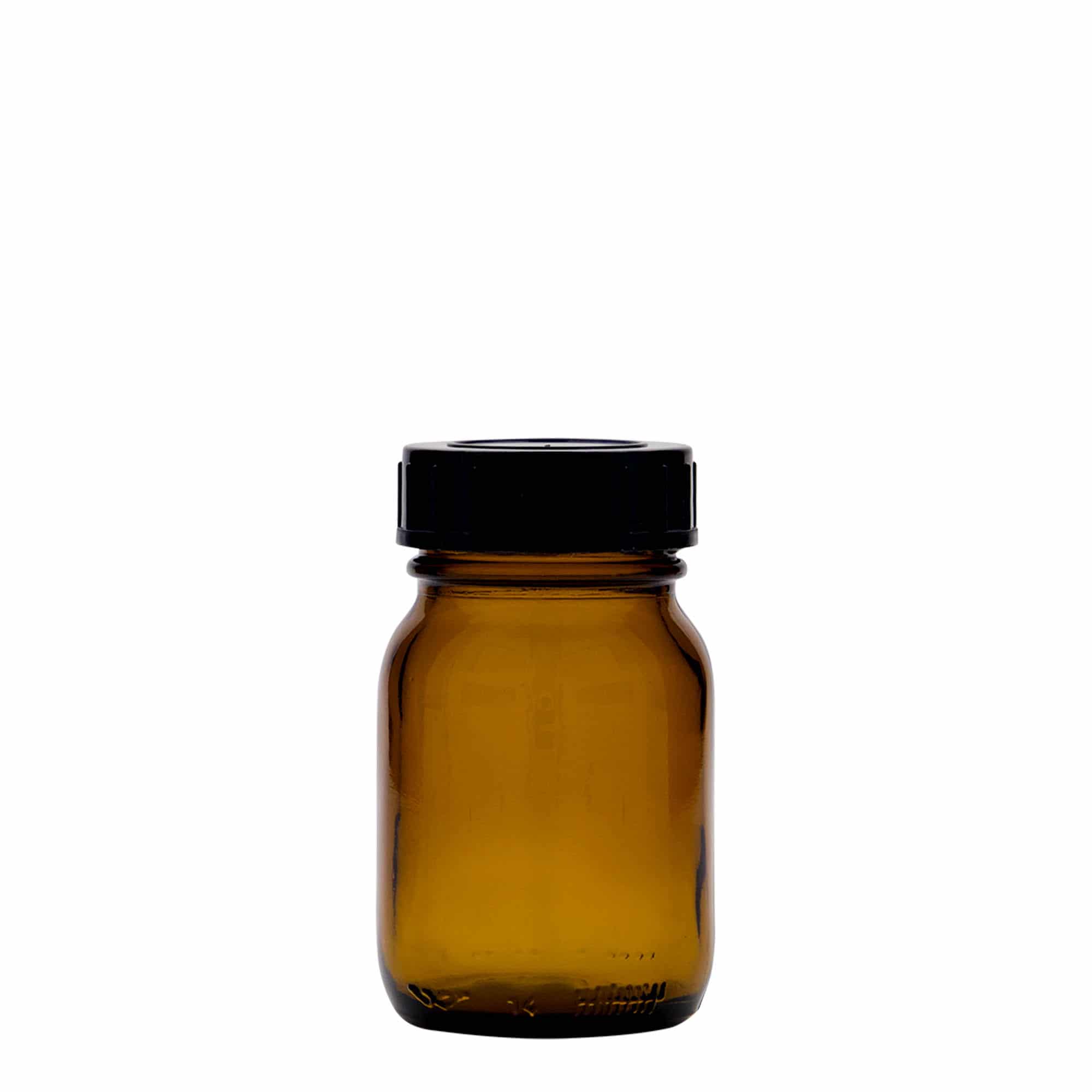 75 ml vidhalset glass, brun, åpning: DIN 40