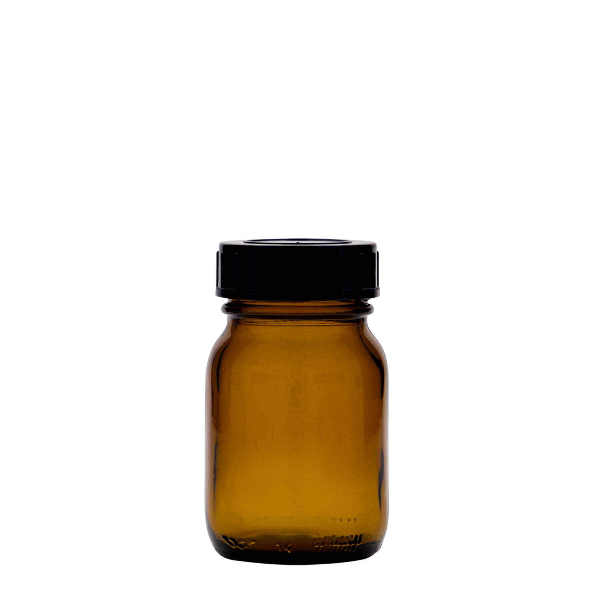 75 ml bredhalsglass, brunt, åpning: DIN 40