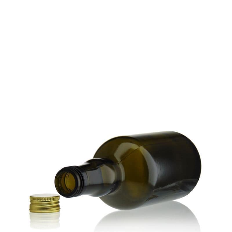 500 ml glassflaske "Olona", antikkgrønn, åpning: PP 31,5