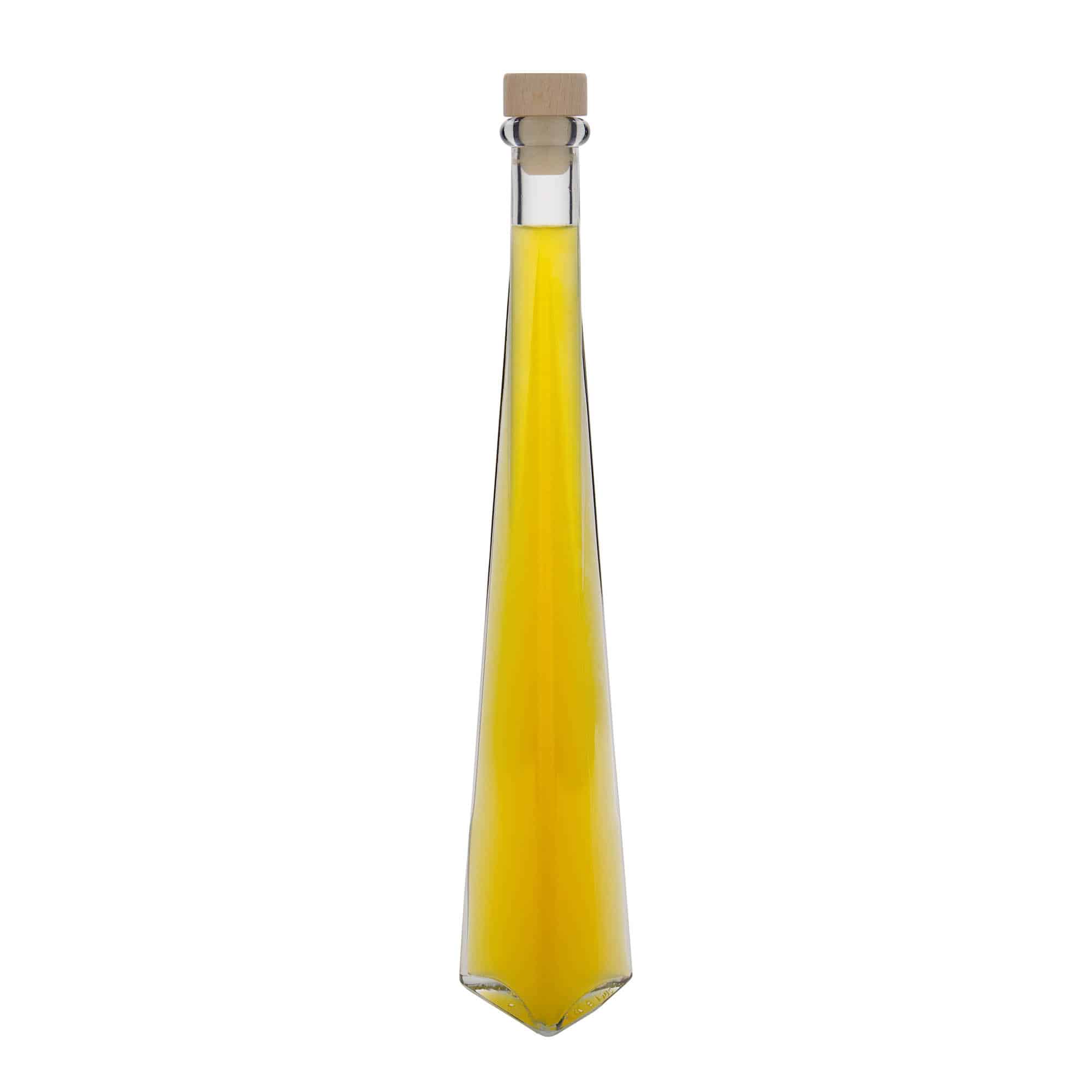 200 ml glassflaske 'Dama Triangolore', trekantet, åpning: kork