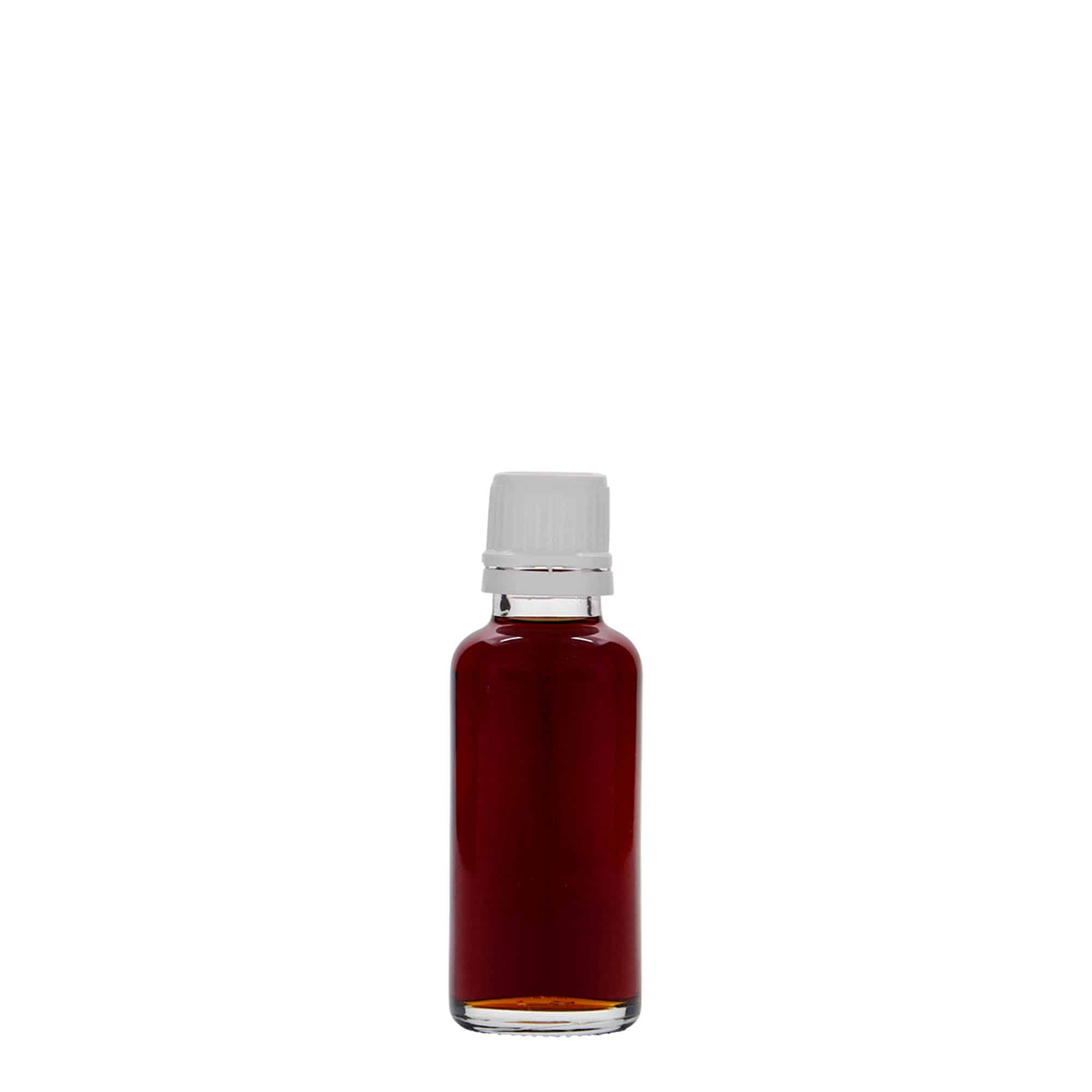 30 ml medisinflaske, glass, åpning: DIN 18