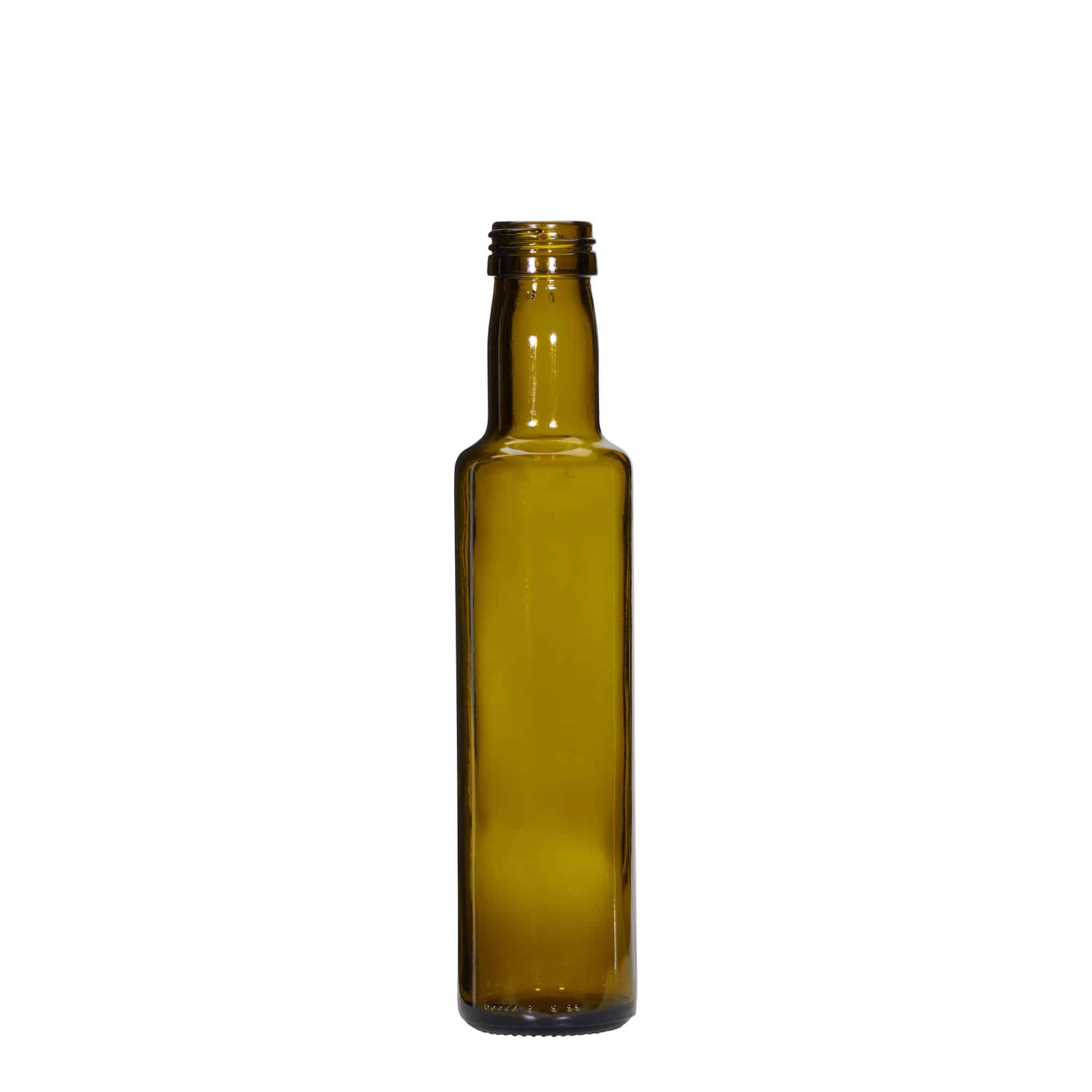 250 ml glassflaske 'Dorica', antikkgrønn, åpning: PP 31,5