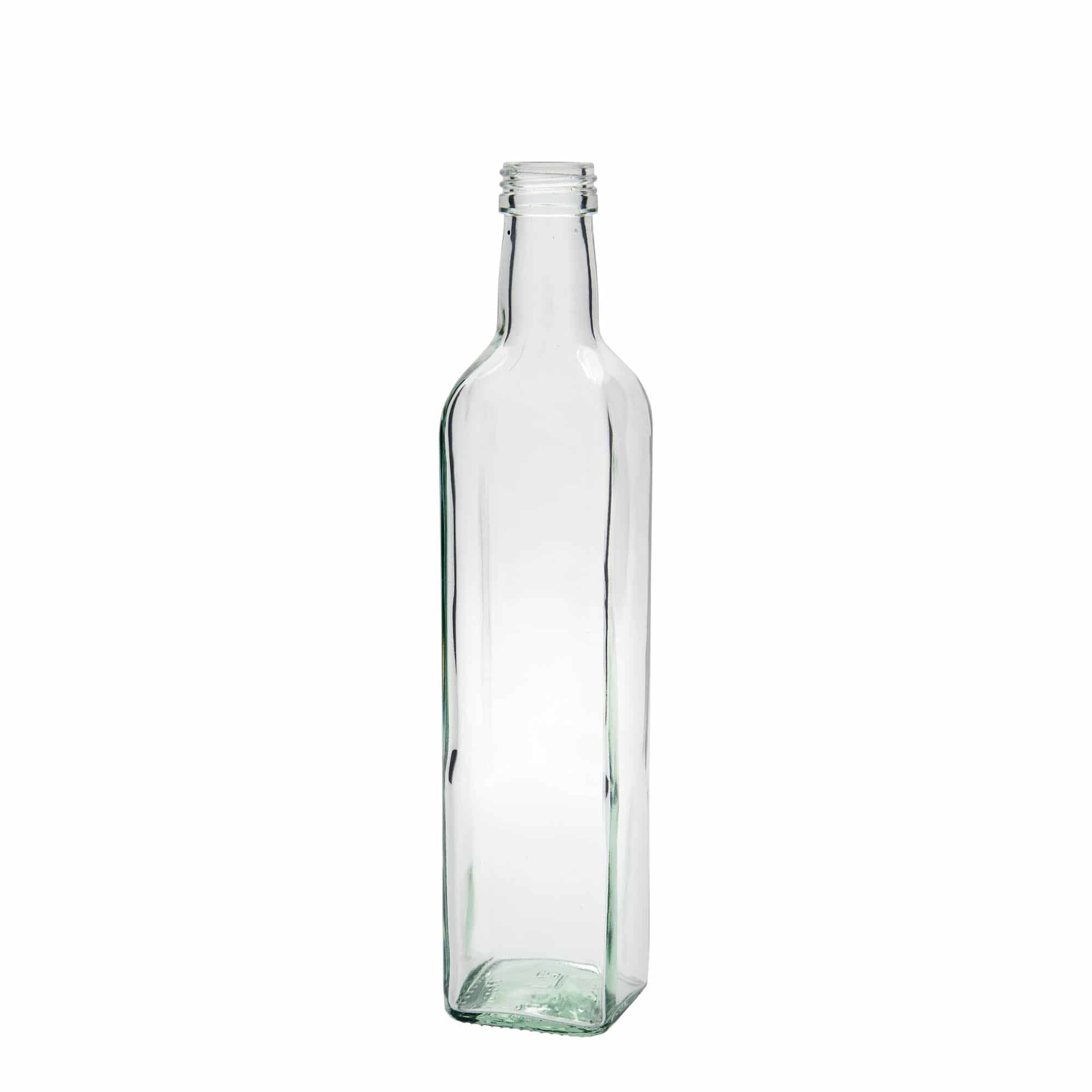 500 ml glassflaske "Marasca", kvadratisk, åpning: PP 31,5