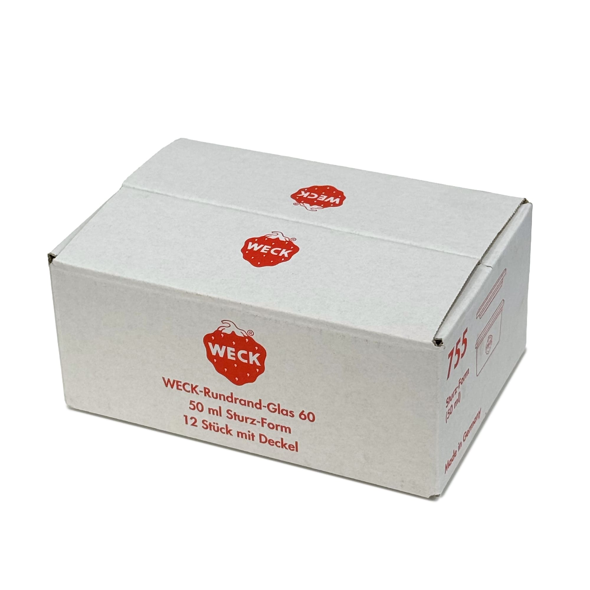 12x 50 ml WECK-sylteglass av terrintype med glasslokk RR 60