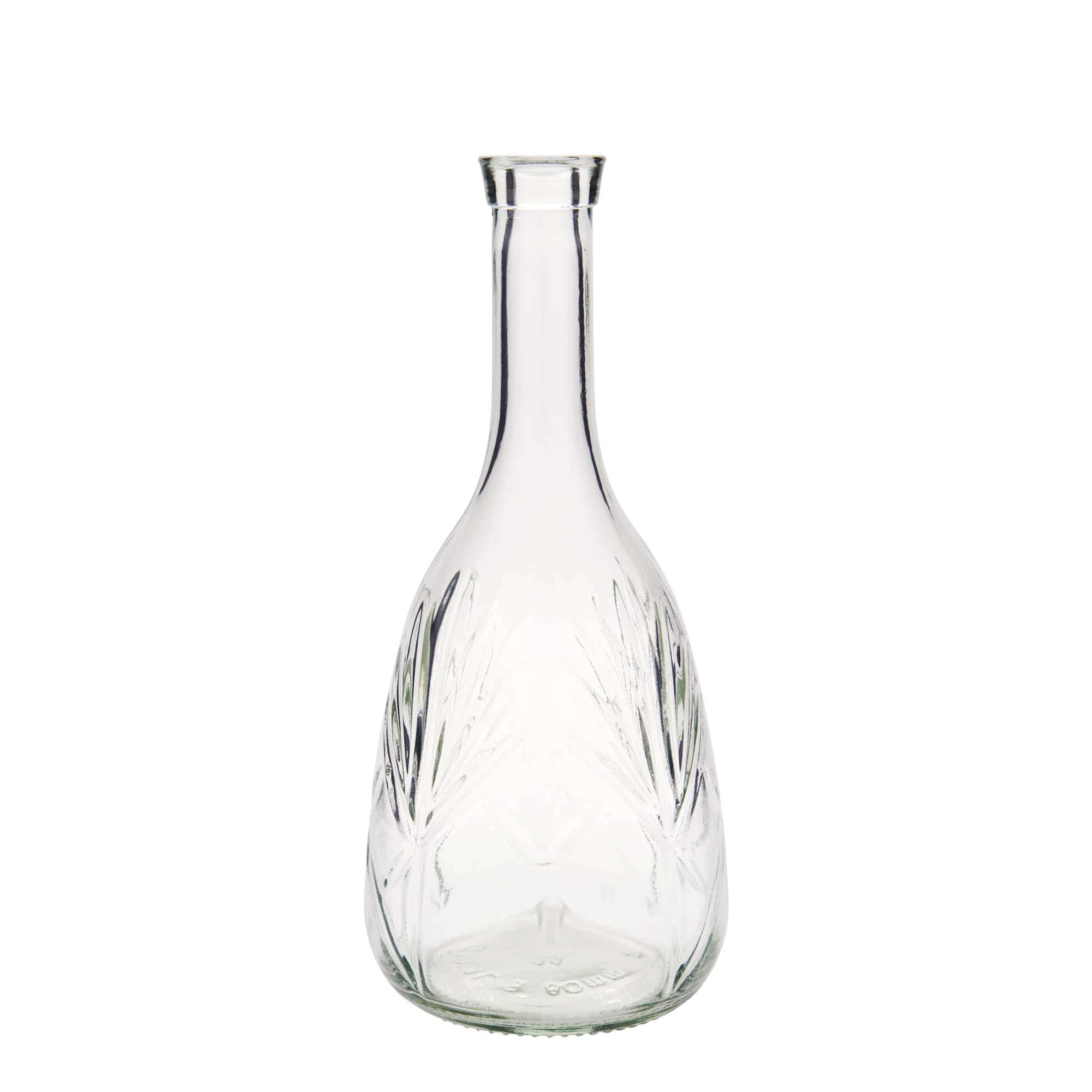 1.000 ml glassflaske 'Reliefa', åpning: kork